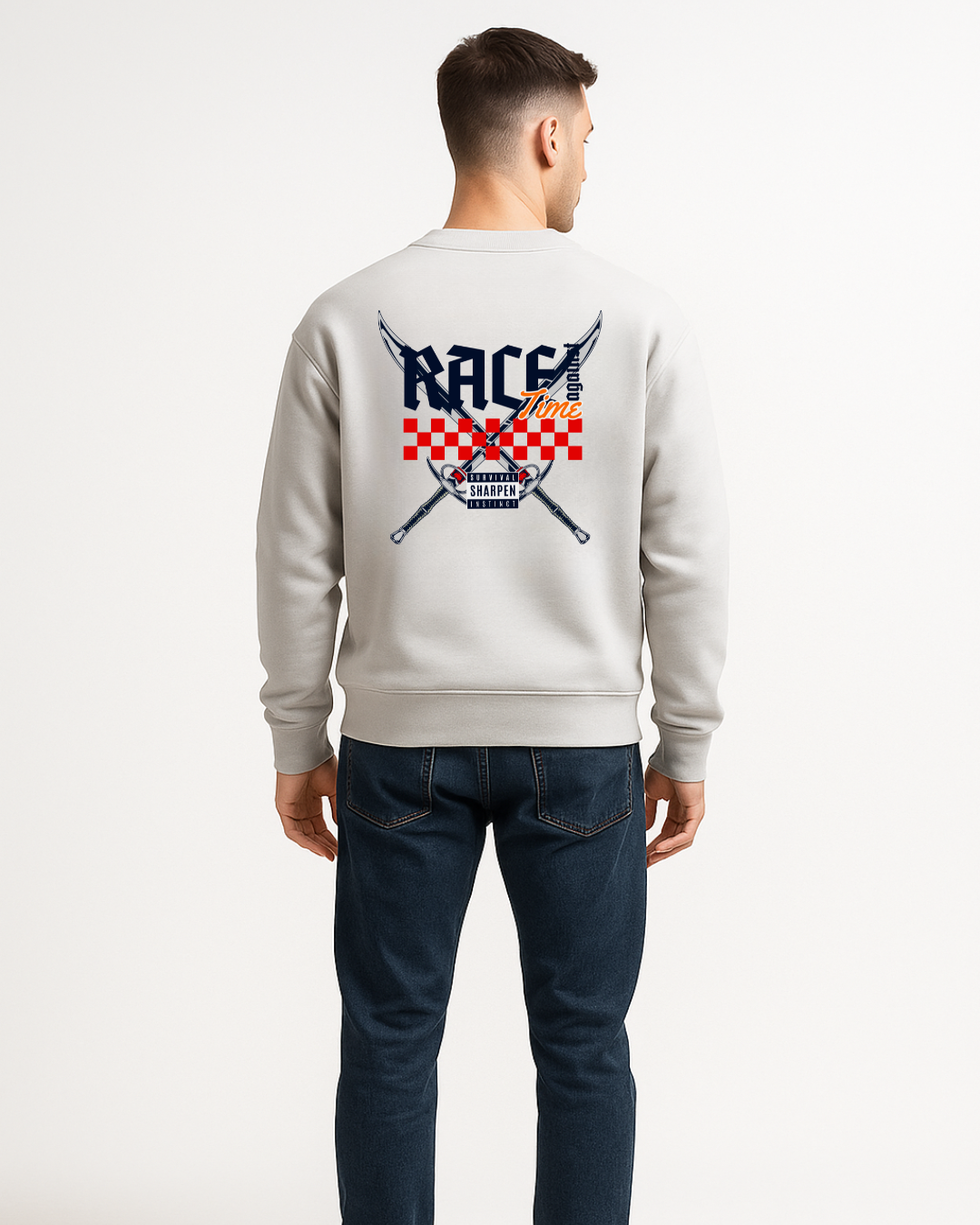 Premium Fleece Cotton Sweatshirt for Men | Race Against Time