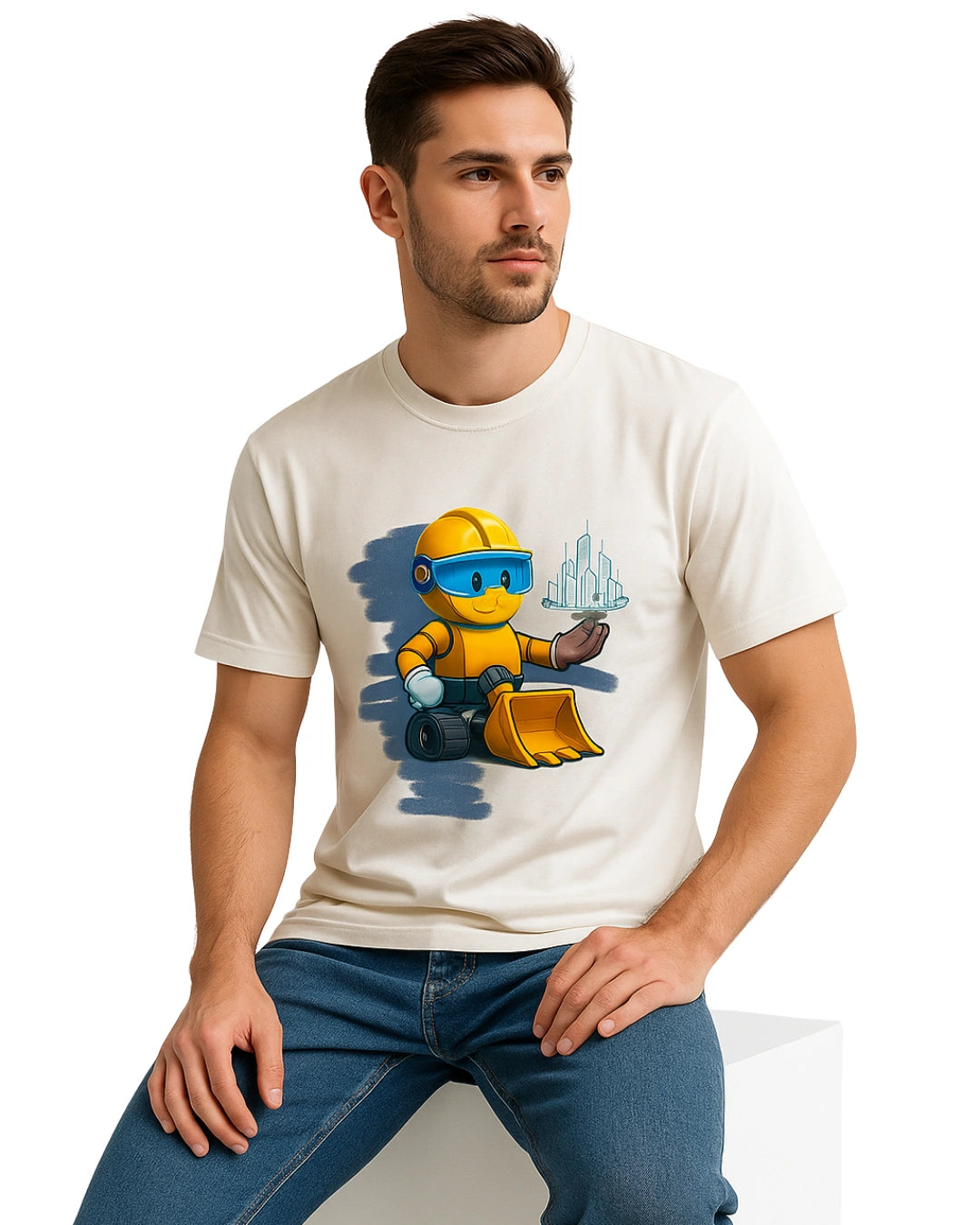 White Cotton TShirt for Men