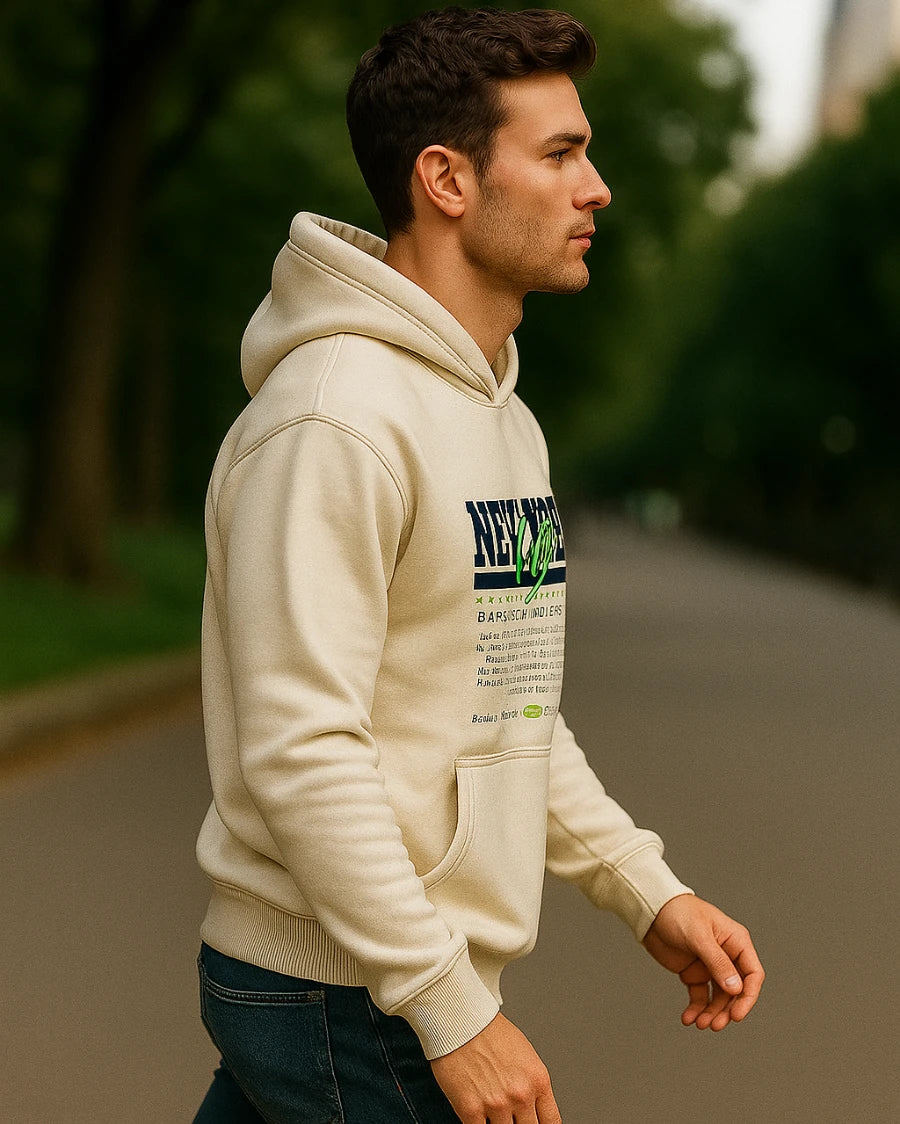 Cream Color Hoodie for Men