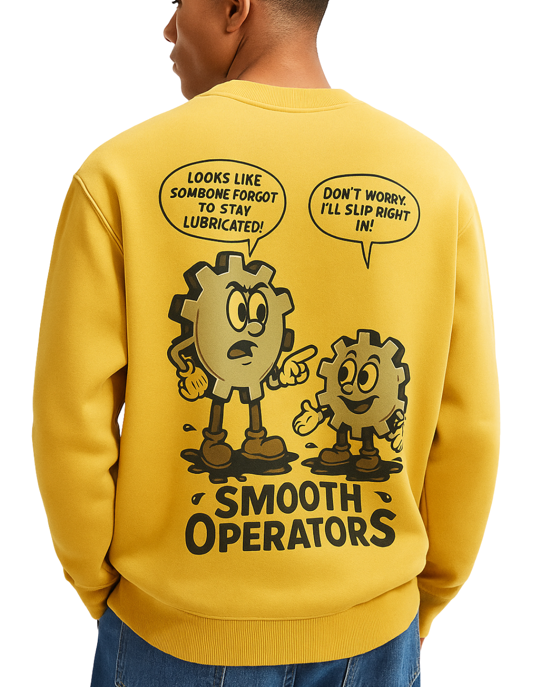 Yellow Winterwear Sweatshirt for Men Back Profile