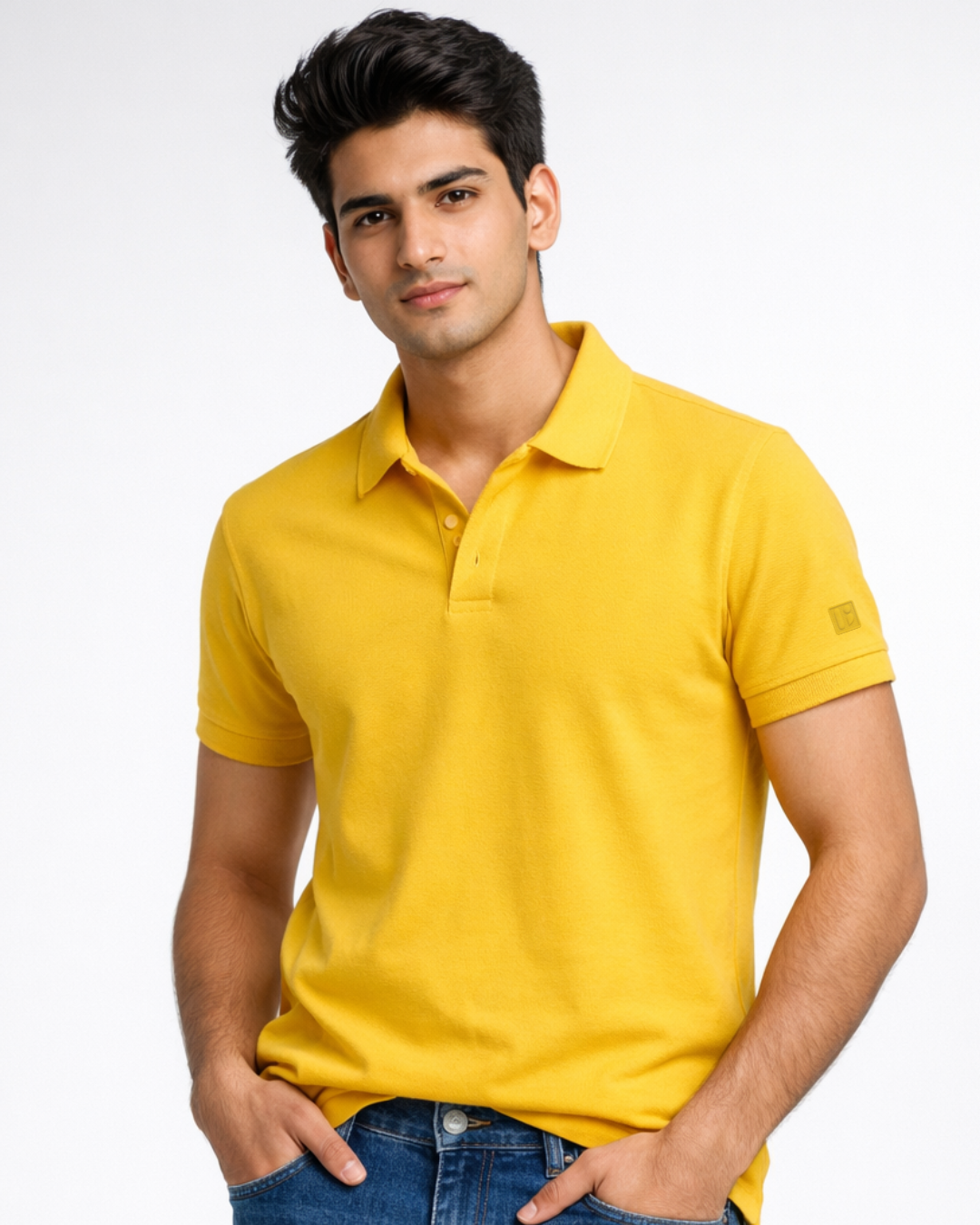 BarelyStylish Yellow Cotton Polo