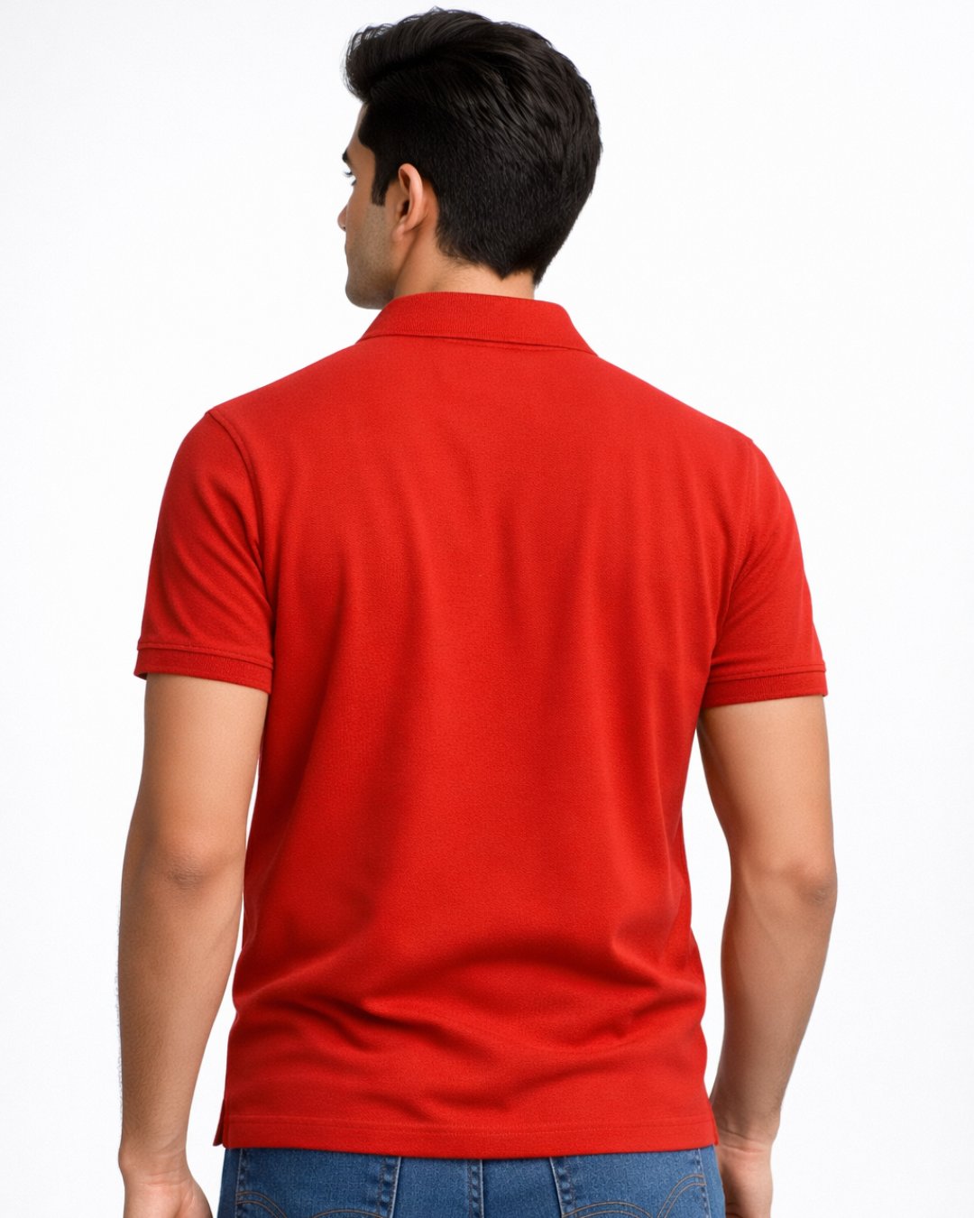 BarelyStylish Men's Red Cotton Polo