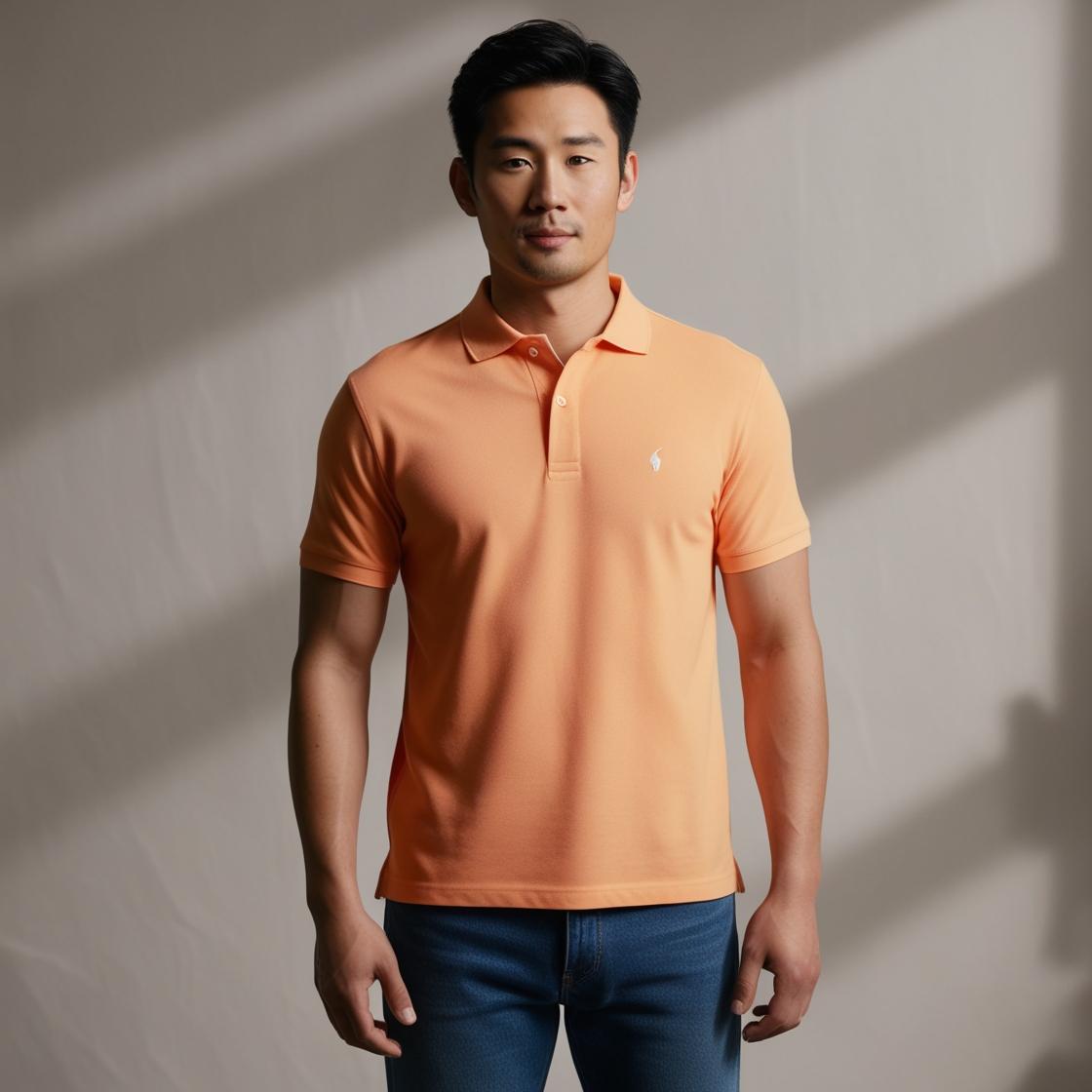 Light Orange Color Polo T-Shirt for Men – Smart Casual by BarelyStylish