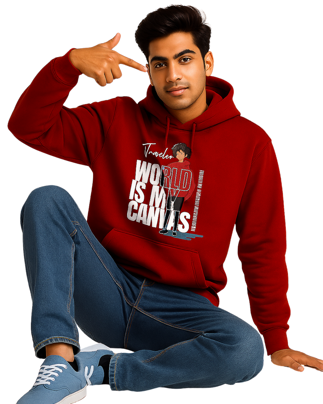 Crimson Red World is my Canvas Hoodie
