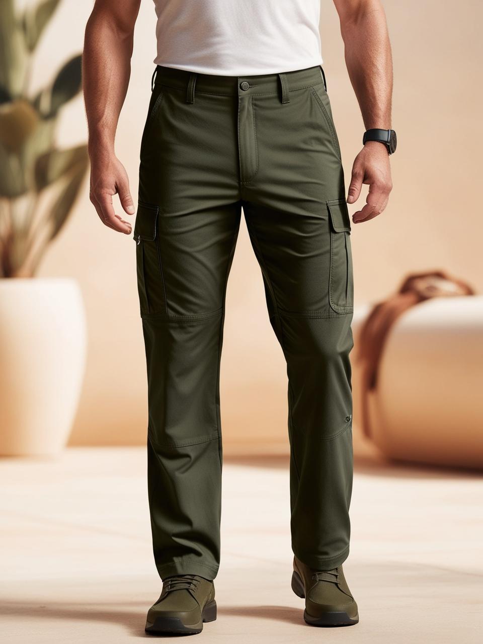 Men’s Utility Cargo Pants – Military Green Versatile, Durable, and On-Trend
