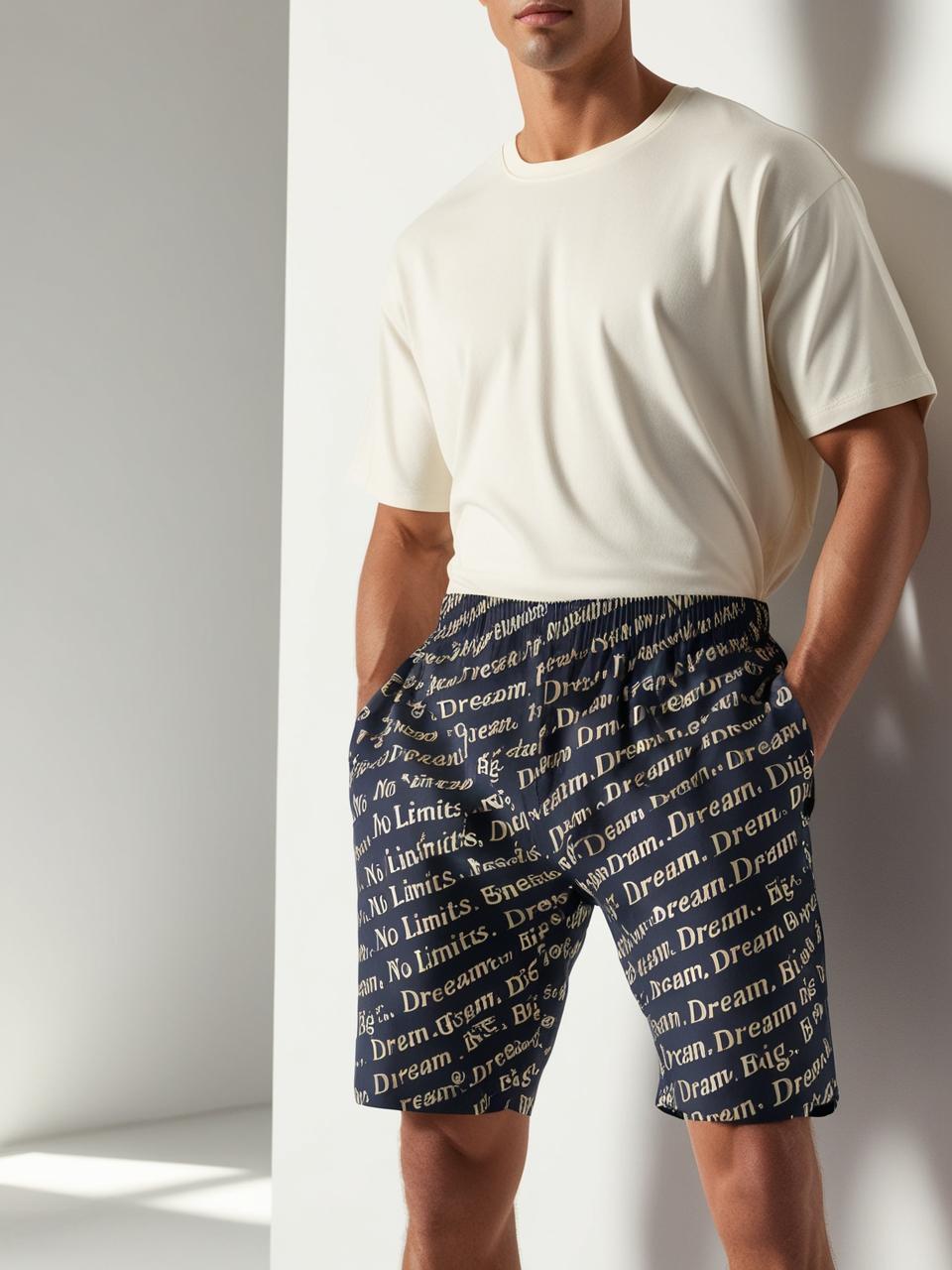 Men’s Twill Shorts – Print Pattern Lightweight, Breathable, and Stylish