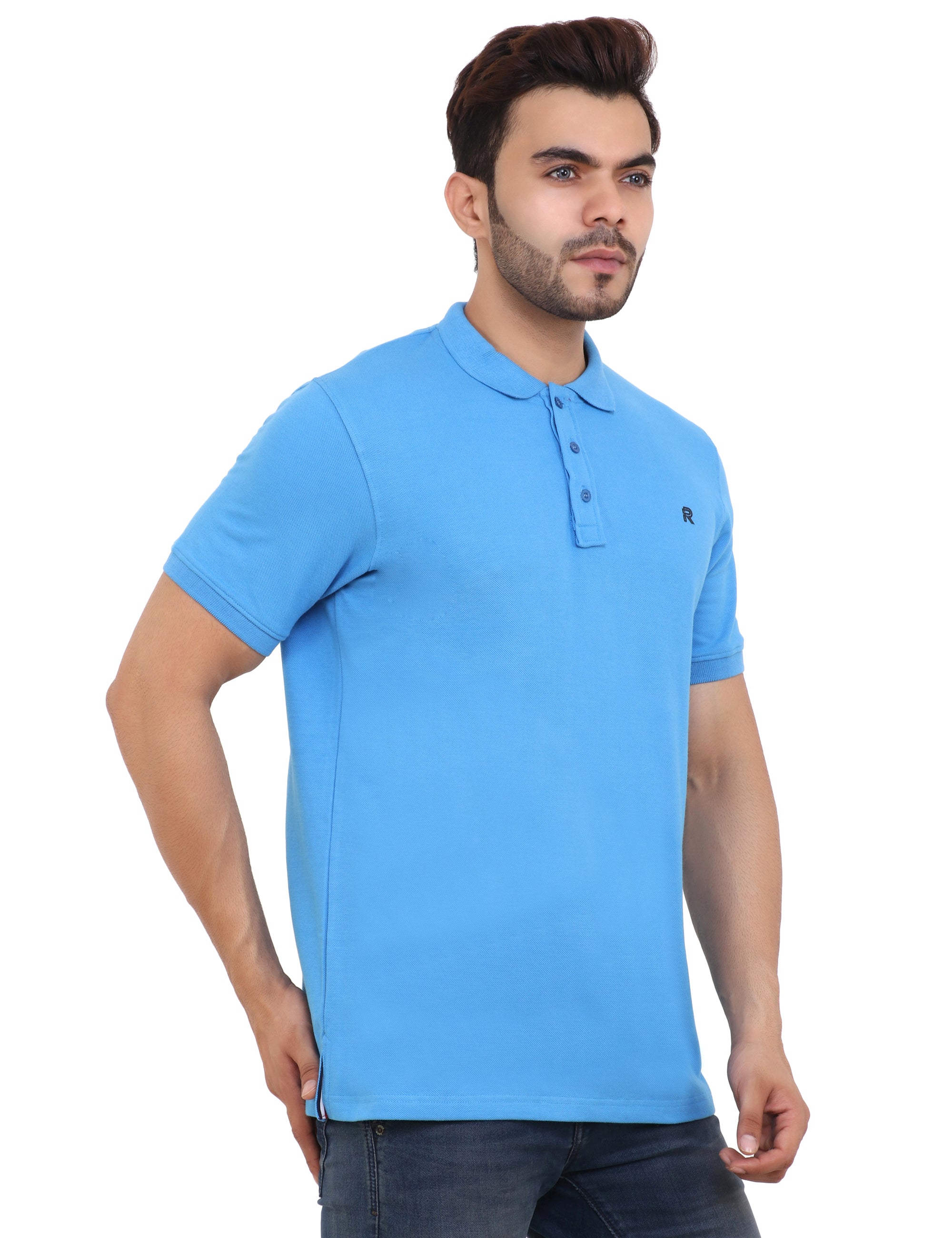 SkyBlue Men's Cotton Polo TShirt