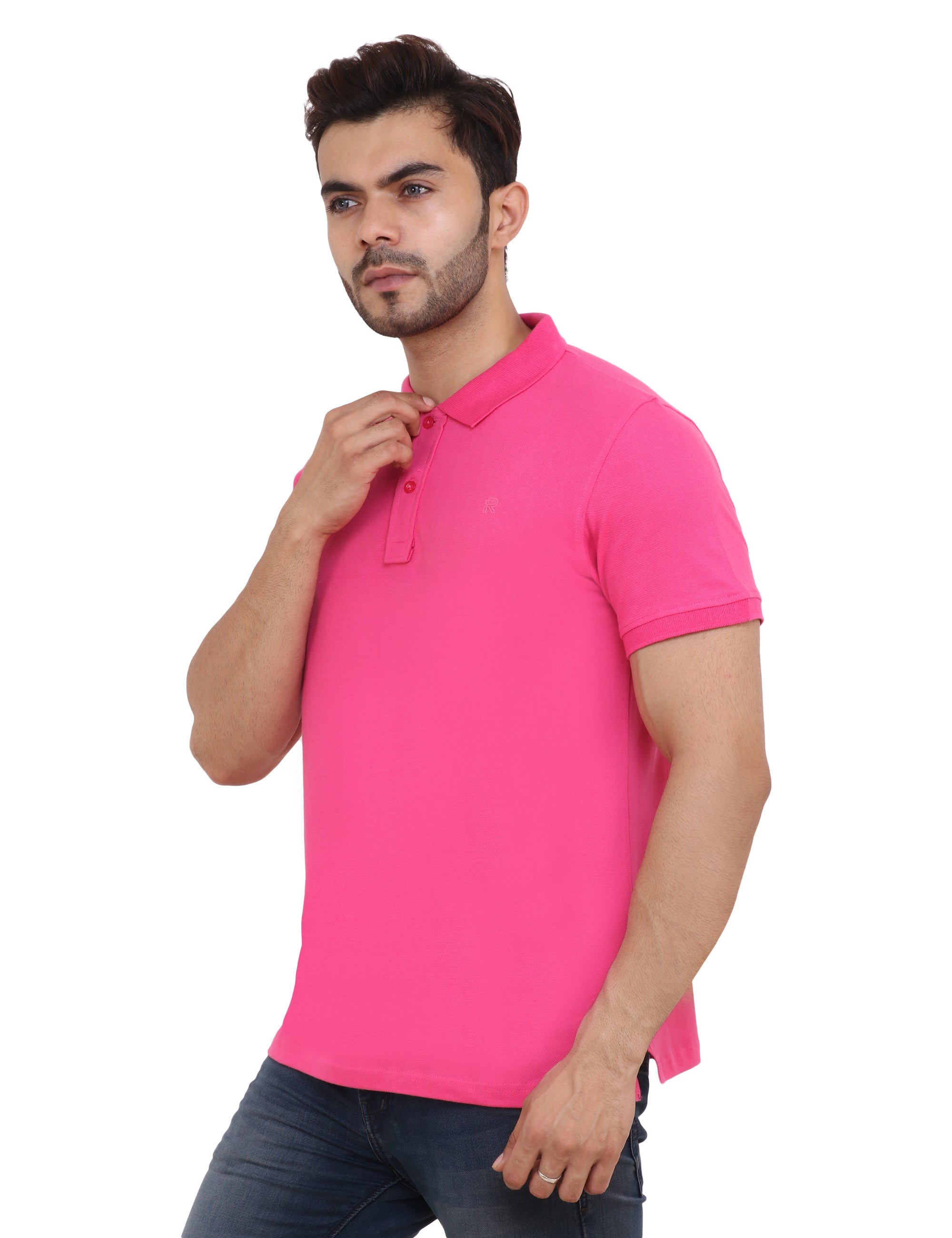 Side View Pink Cotton Blend TShirt