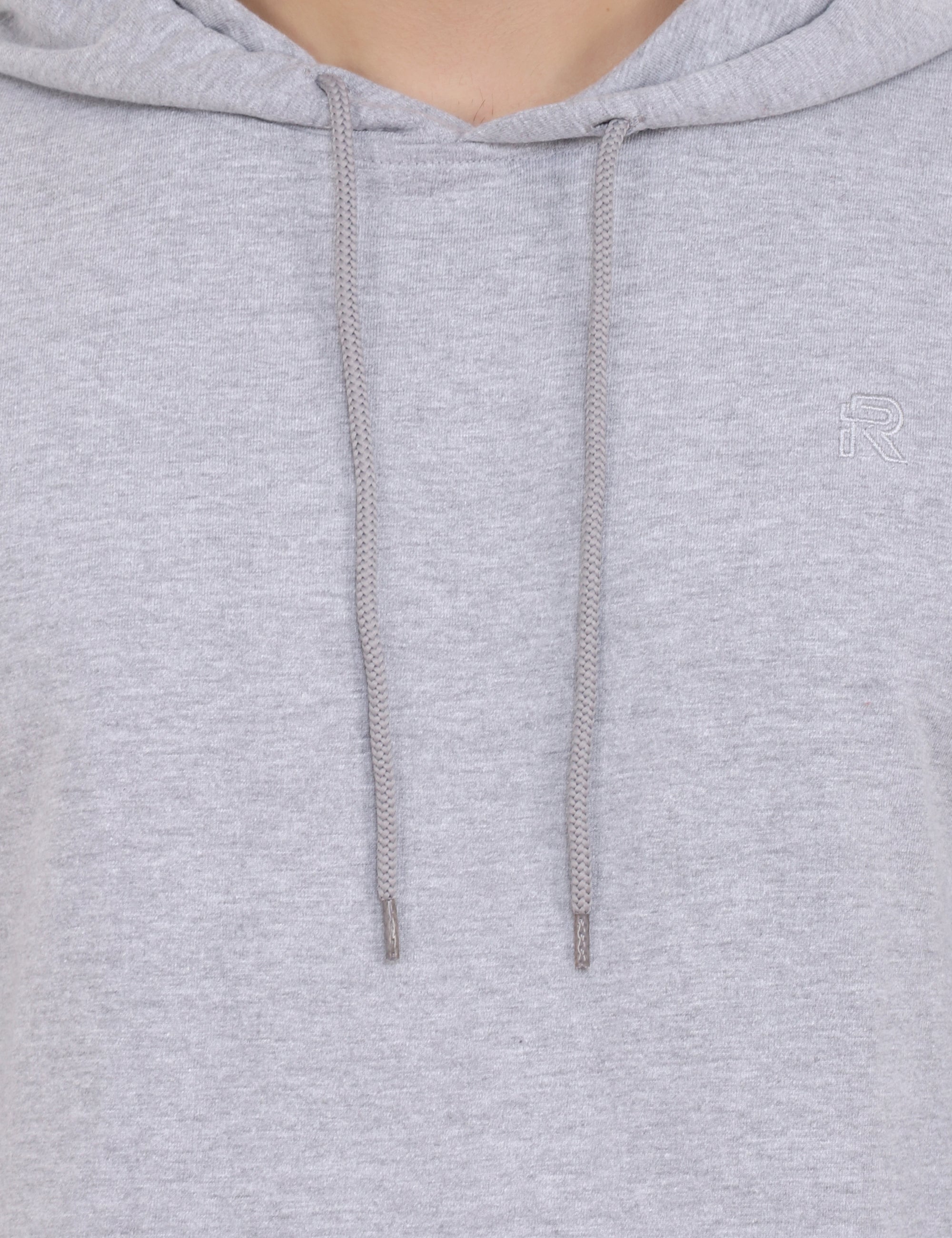 Closeup of Grey Steel Hoodie for Men