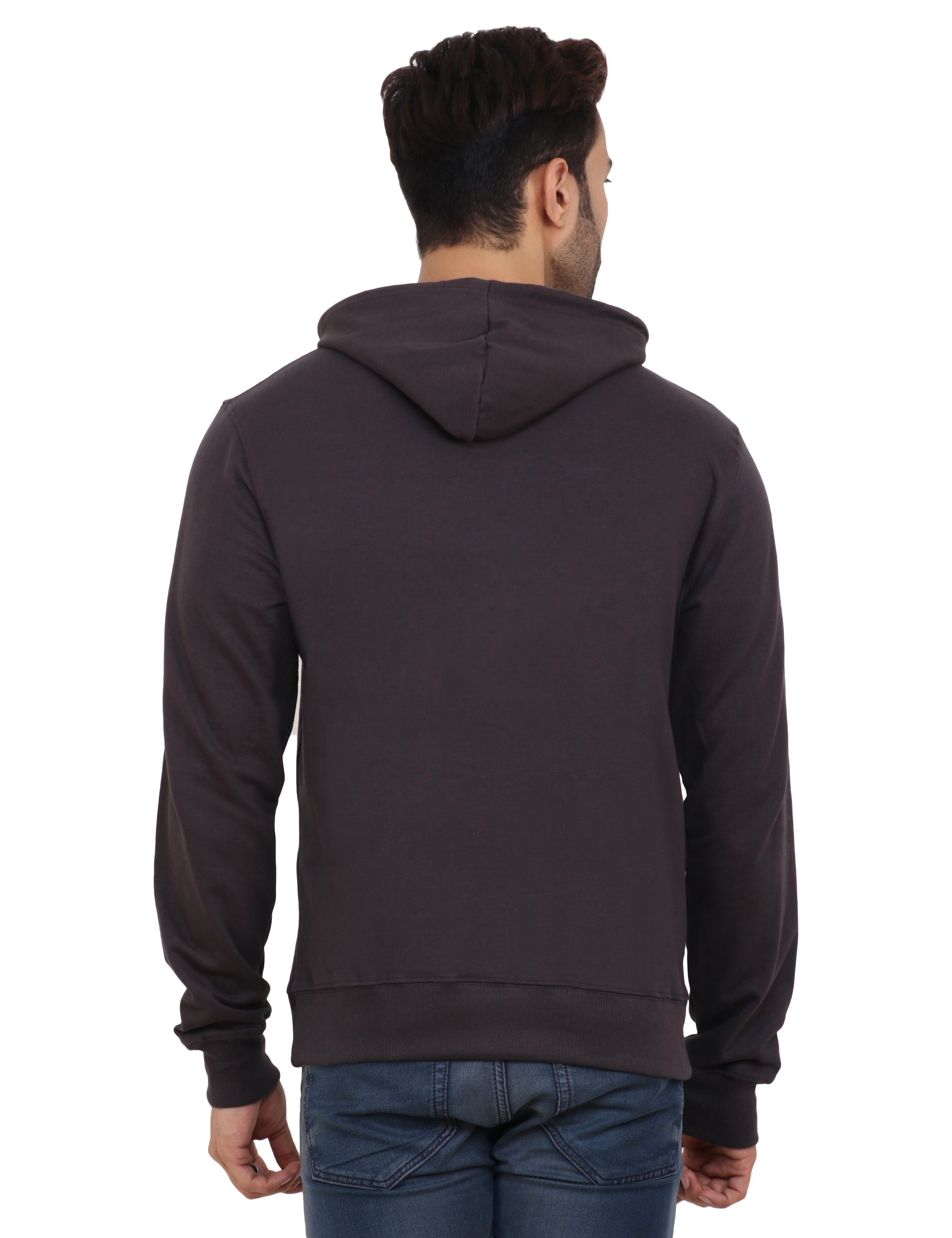 Back Profile Brown Fleece Hoodie