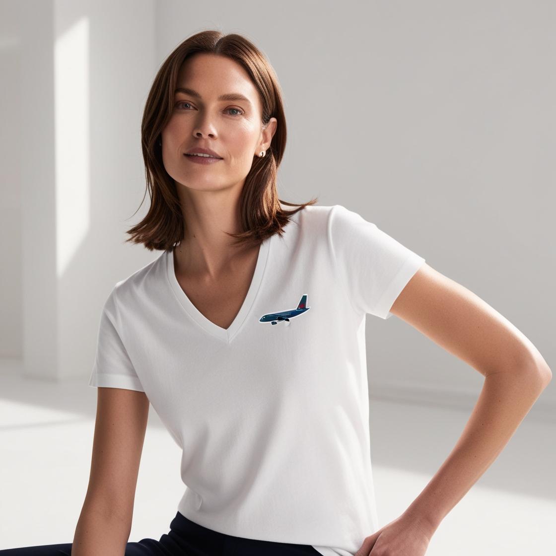 Women’s 100% Cotton White V-Neck T-Shirt – Everyday Wear with Ultimate Comfort