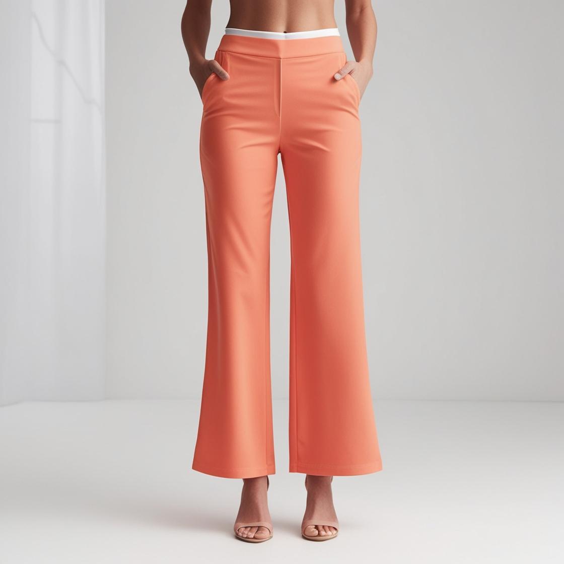 BarelyStylish Women's Palazzos – Papaya Color Effortless Comfort & Chic Style