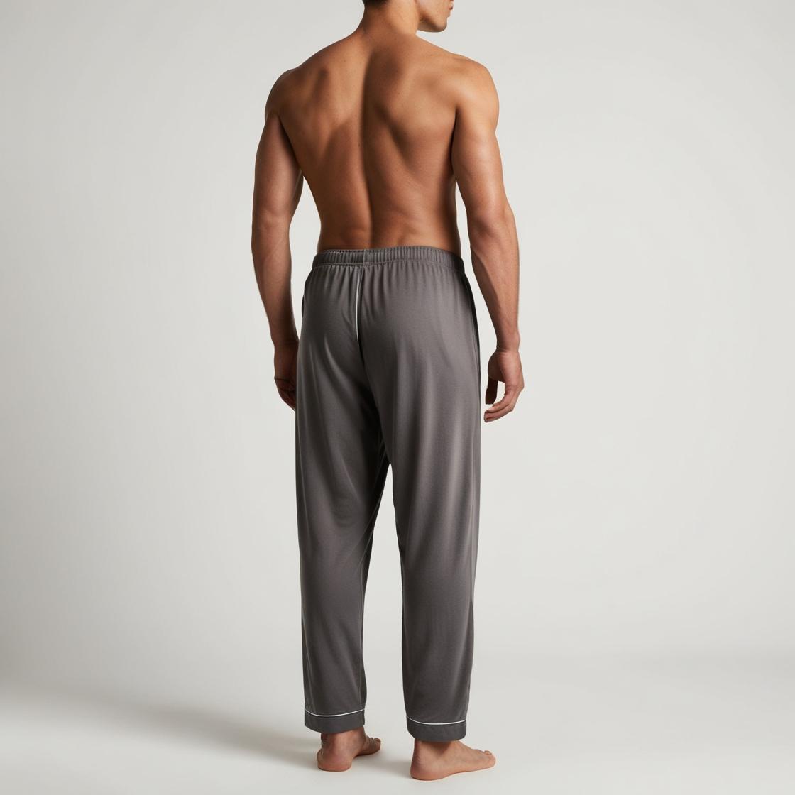 Man wearing Cotton Pyjama Side Back Profile