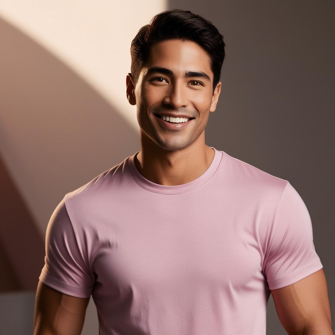 Cotton Blend Light Magenta Crew neck T-shirt