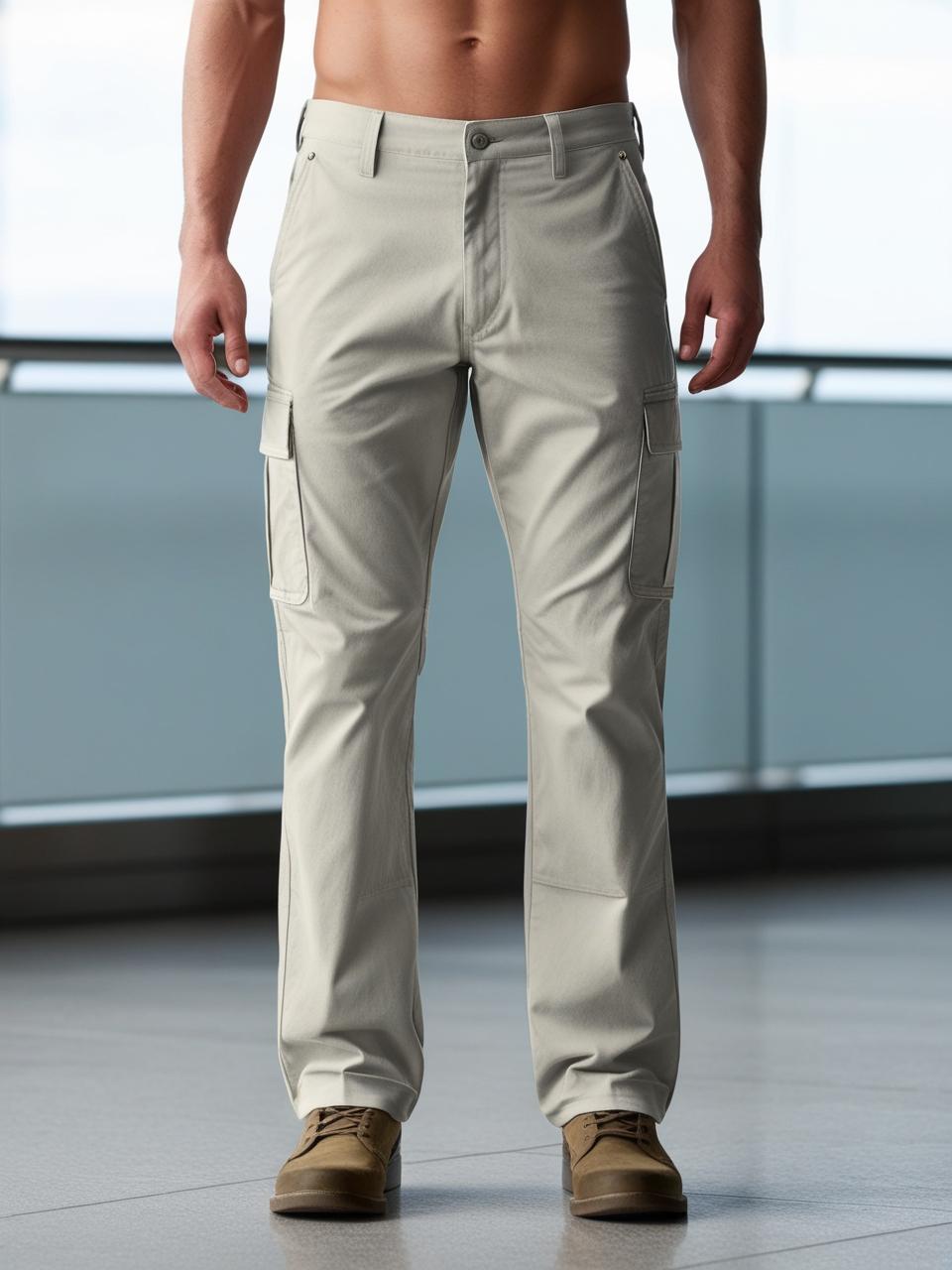 Men’s Utility Cargo Pants – Off White Versatile, Durable, and On-Trend