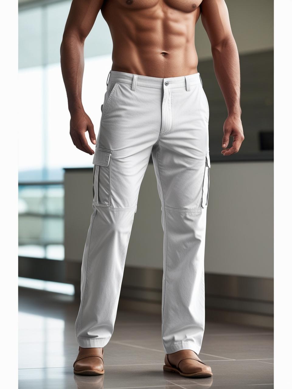 Men’s Utility Cargo Pants – White Versatile, Durable, and On-Trend