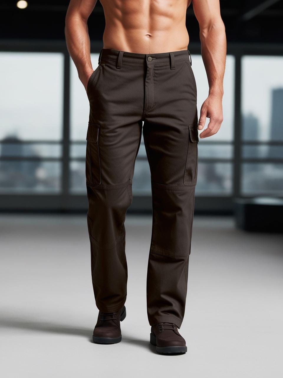 Men’s Utility Cargo Pants – Dark Brown Versatile, Durable, and On-Trend