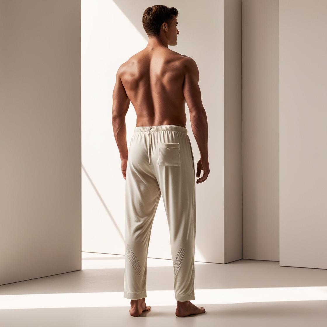 BarelyStylish Men's Cream Color Cotton Pyjamas for Daily Home Wear | Comfort Fit Loungewear with Pockets