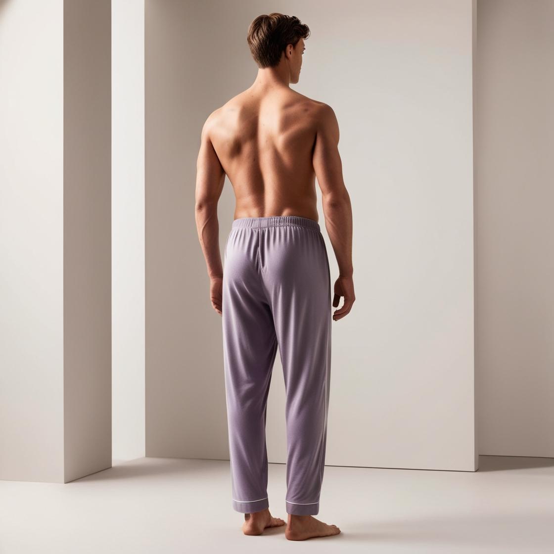 Men’s Daily Wear Lavendar Cotton Pyjamas by BarelyStylish | Relaxed Fit Home & Sleepwear with Pockets