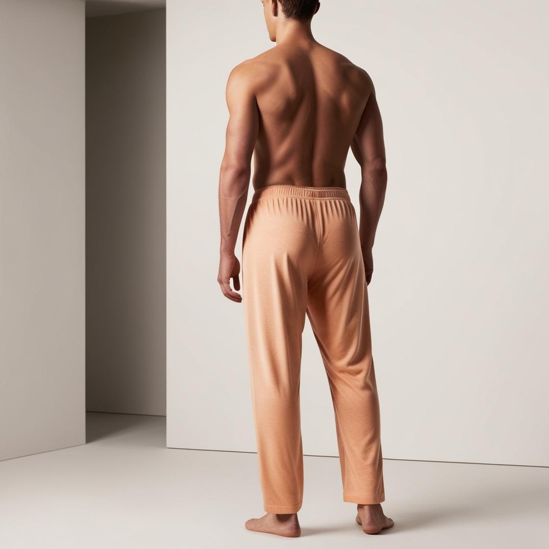 Men’s Daily Wear Light Orange Cotton Pyjamas by BarelyStylish | Relaxed Fit Home & Sleepwear with Pockets