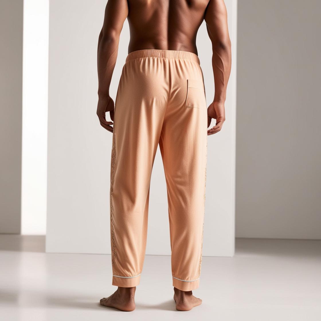 Men’s Daily Wear Light Orange Cotton Pyjamas by BarelyStylish | Relaxed Fit Home & Sleepwear with Pockets