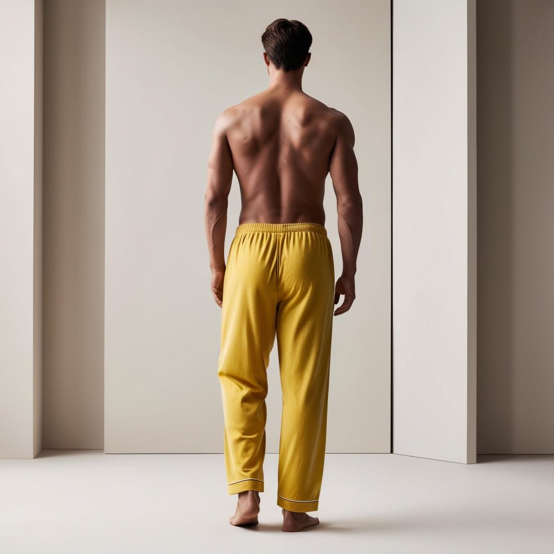 BarelyStylish Men's Sunflower Yellow Comfort-Fit Cotton Lowers (Pyzamas) | Soft, Breathable