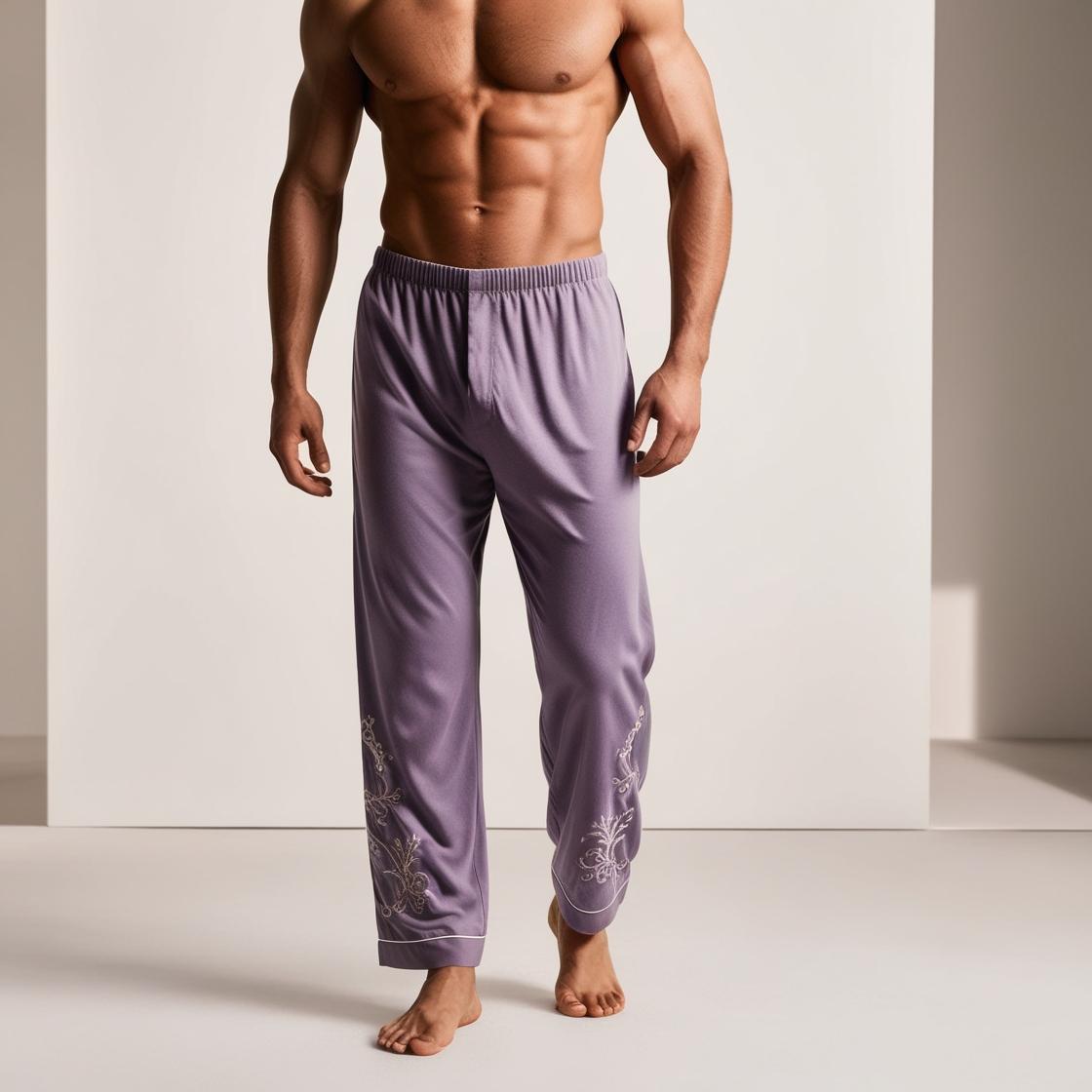 Men’s Daily Wear Lavendar Cotton Pyjamas by BarelyStylish | Relaxed Fit Home & Sleepwear with Pockets