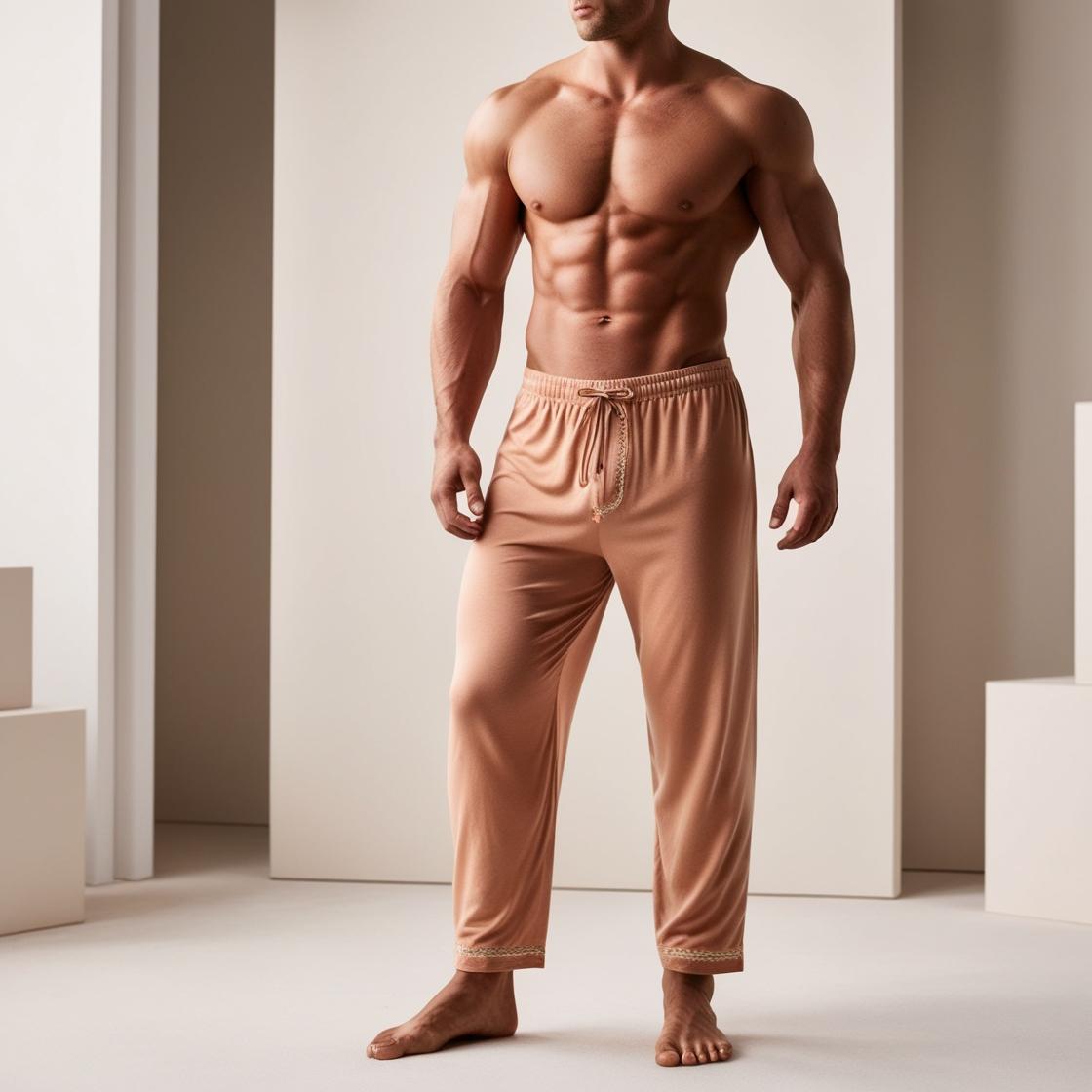 Men’s Daily Wear Light Orange Cotton Pyjamas by BarelyStylish | Relaxed Fit Home & Sleepwear with Pockets