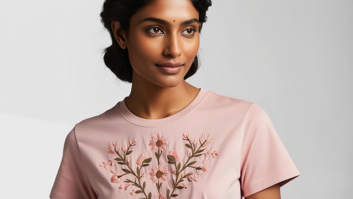 Soft & Breathable Women’s Cotton Tees – Pink Floral Stay Cool & Stylish