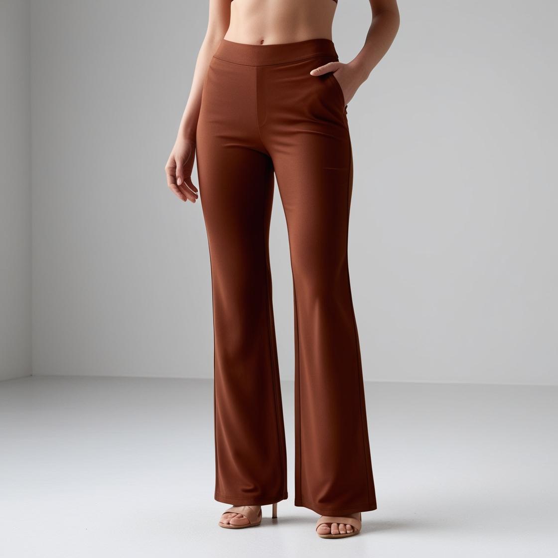 BarelyStylish Women's Pants/Palazzos – Dark Orange Effortless Comfort & Chic Style