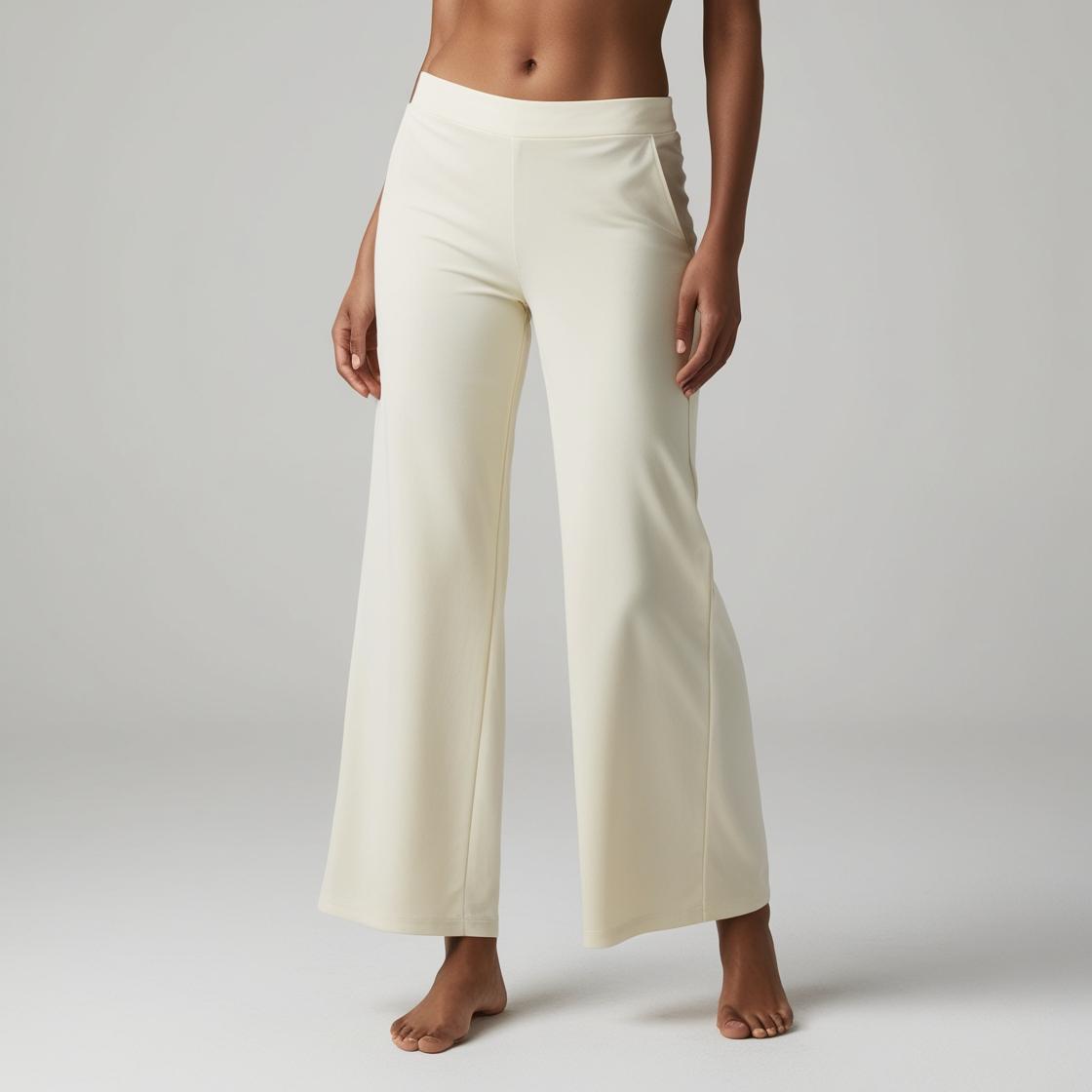 BarelyStylish Women's Palazzos – Milk Cream Effortless Comfort & Chic Style