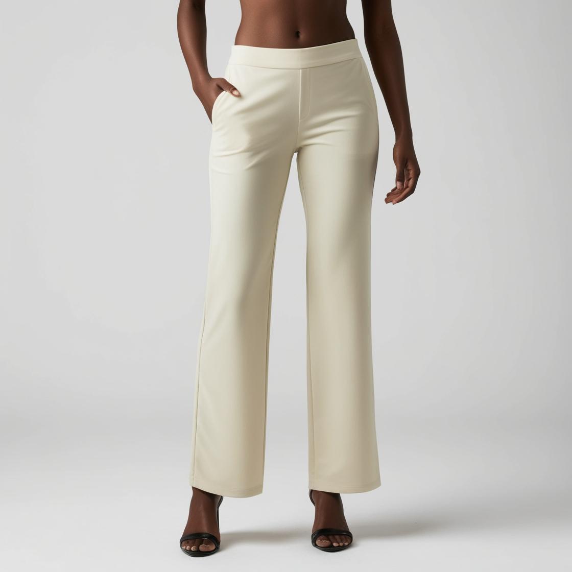 BarelyStylish Women's Palazzos – Milk Cream Effortless Comfort & Chic Style