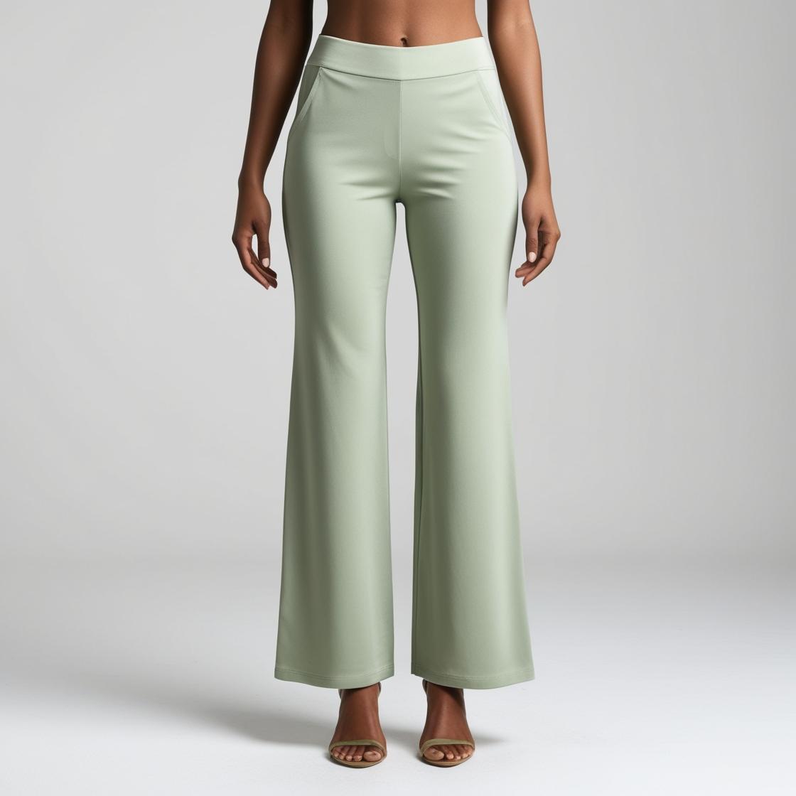 BarelyStylish Women's Palazzos – Pista Green Effortless Comfort & Chic Style