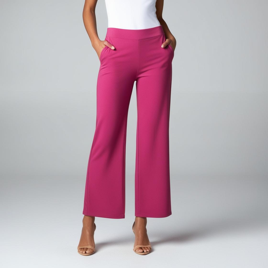 BarelyStylish Women's Palazzos – Lotus Pink Effortless Comfort & Chic Style