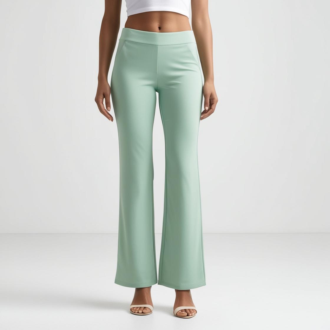 BarelyStylish Women's Palazzos – Mint Effortless Comfort & Chic Style