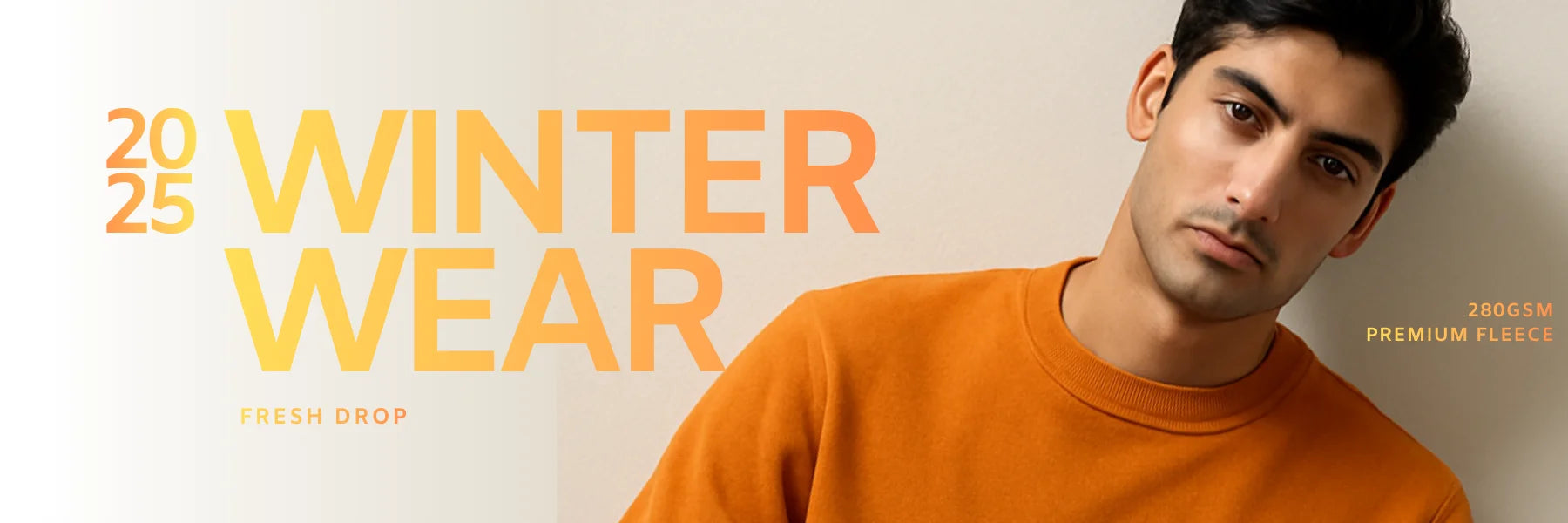 Man wearing BarelyStylish Saffron Sweatshirt