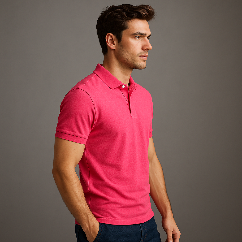 Premium Pink Polo T-Shirt for Men | Soft Cotton | Smart Casual Wear – BarelyStylish