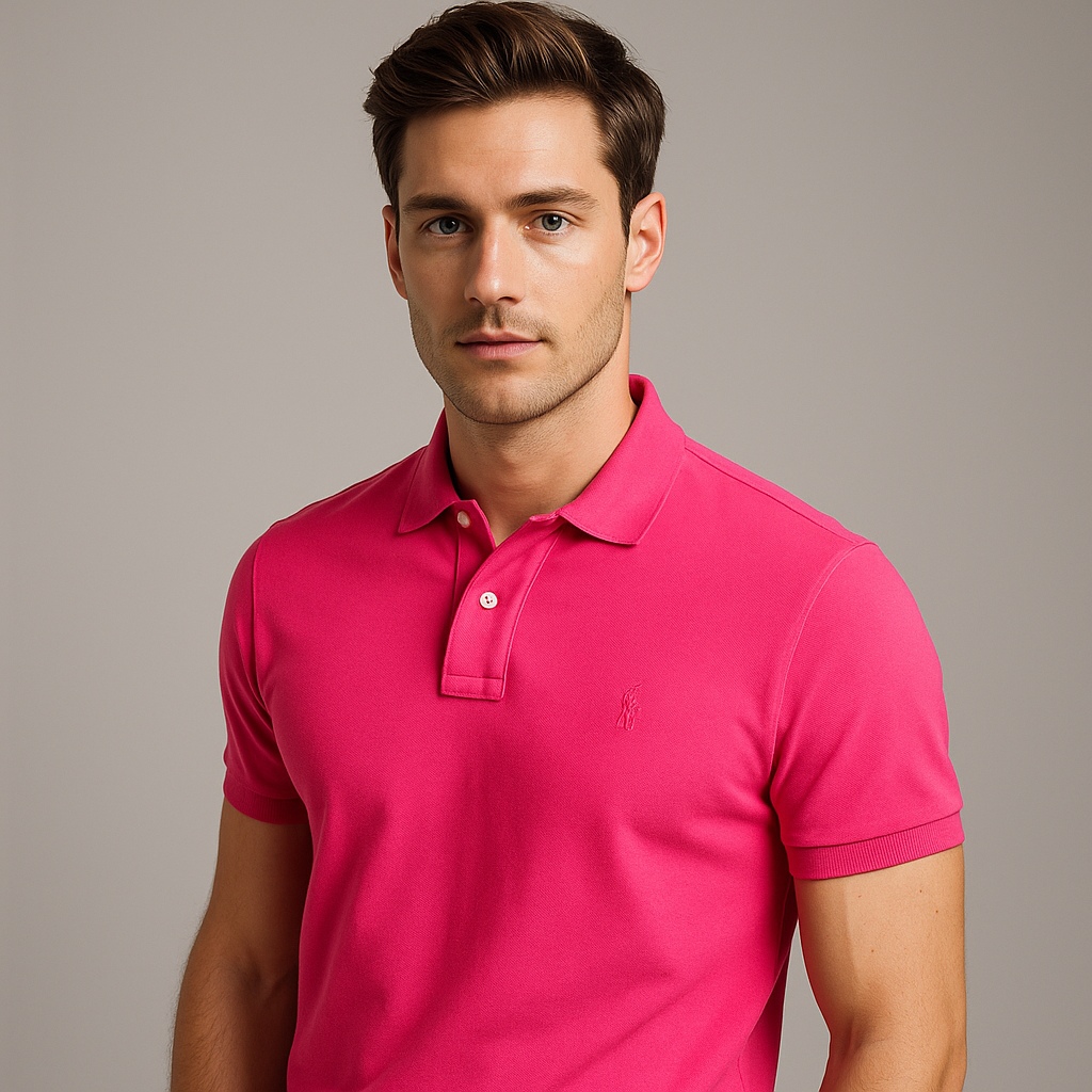 Premium Pink Polo T-Shirt for Men | Soft Cotton | Smart Casual Wear – BarelyStylish