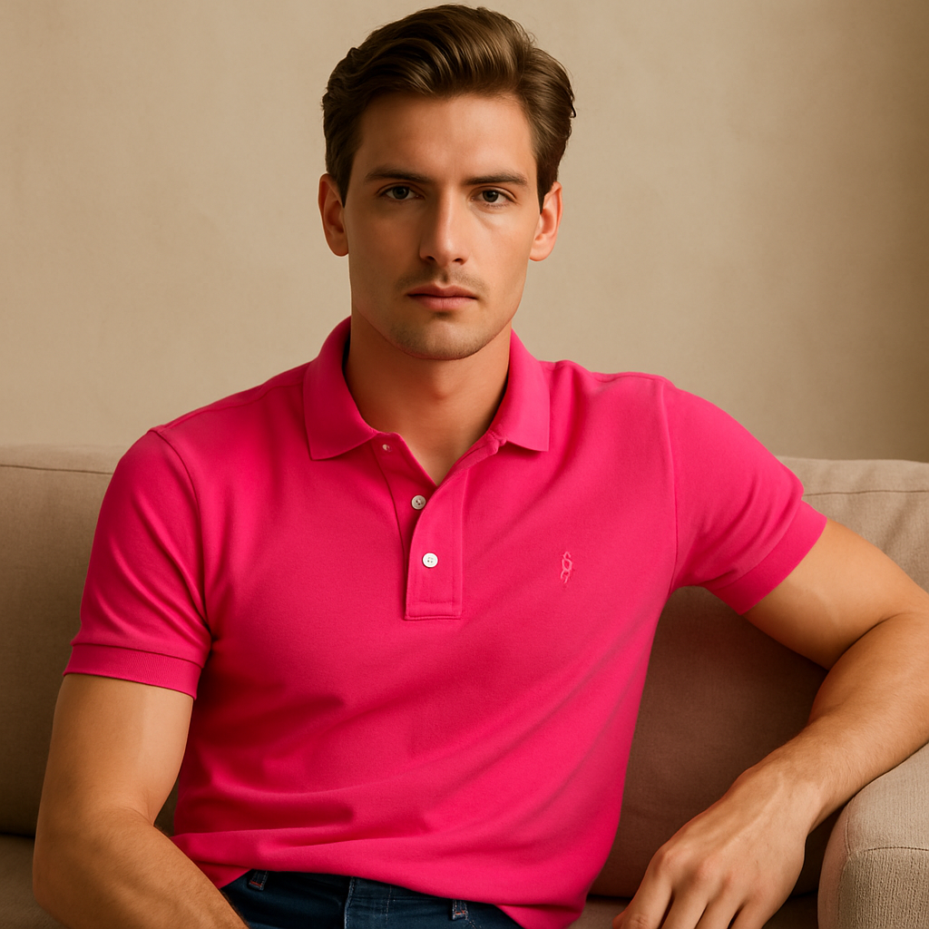 Premium Pink Polo T-Shirt for Men | Soft Cotton | Smart Casual Wear – BarelyStylish
