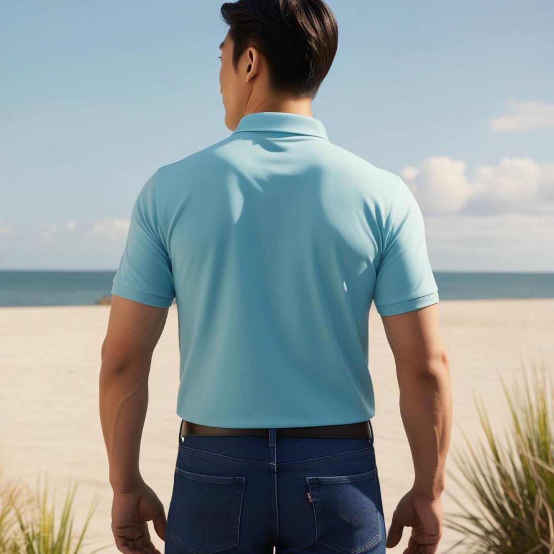 Beach Sky Color Polo T-Shirt from BarelyStylish