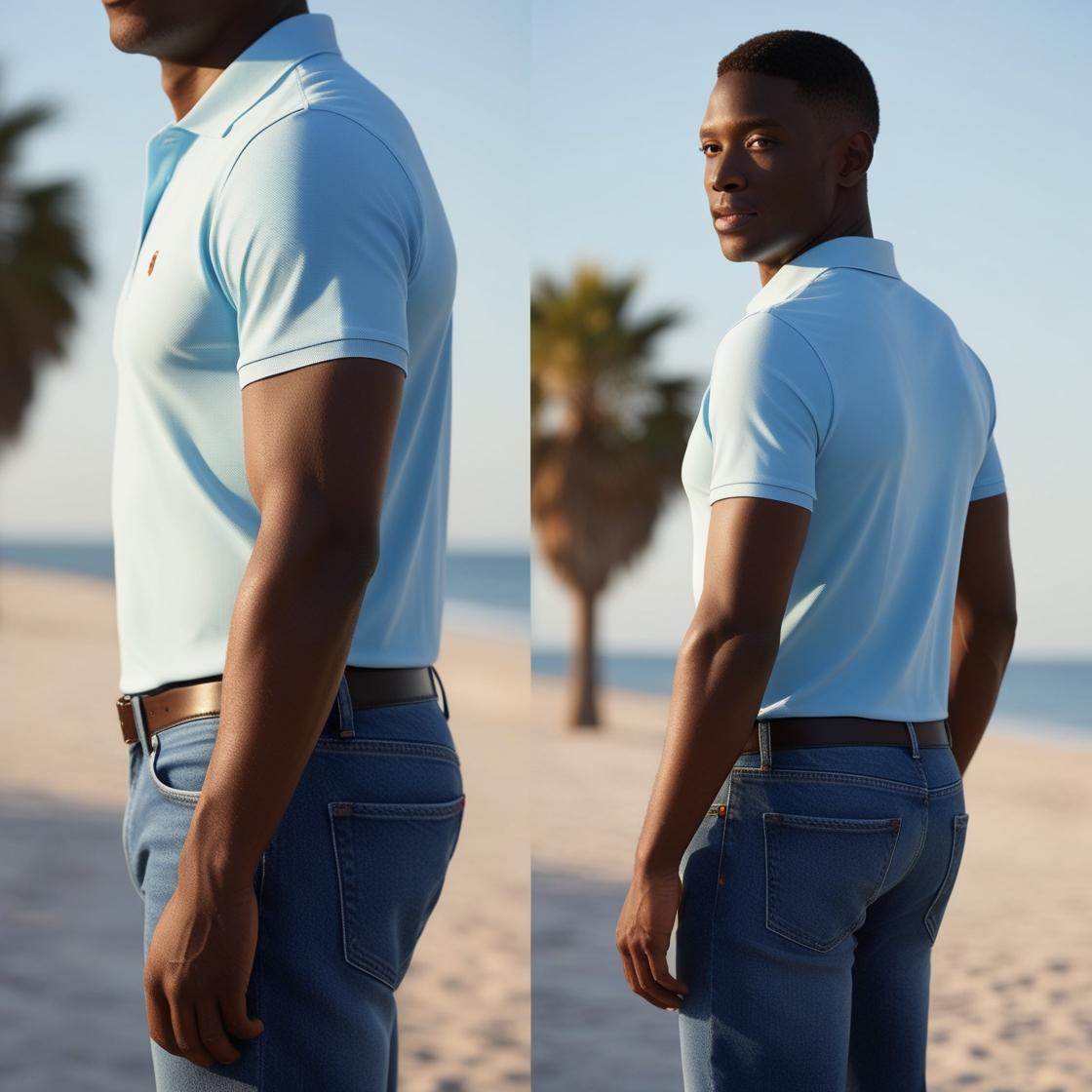 Beach Sky Color Polo T-Shirt from BarelyStylish