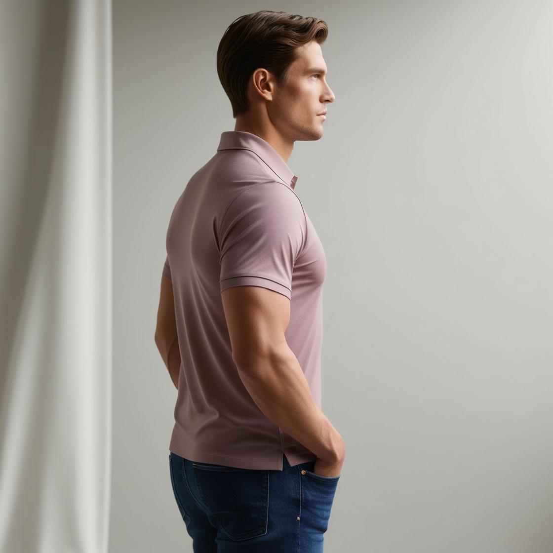 Light Wine Color Polo T-Shirt for Men – Smart Casual by BarelyStylish