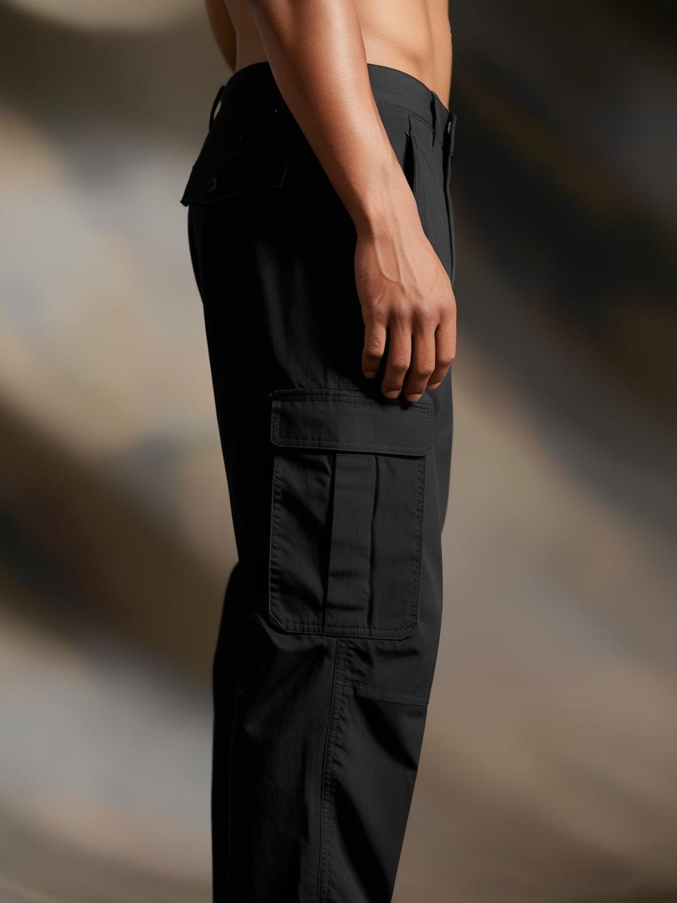 Men’s Utility Cargo Pants – Black Versatile, Durable, and On-Trend