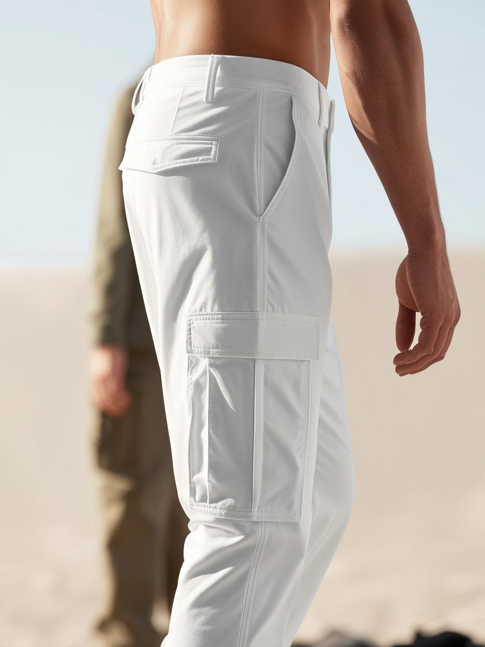 Men’s Utility Cargo Pants – White Versatile, Durable, and On-Trend