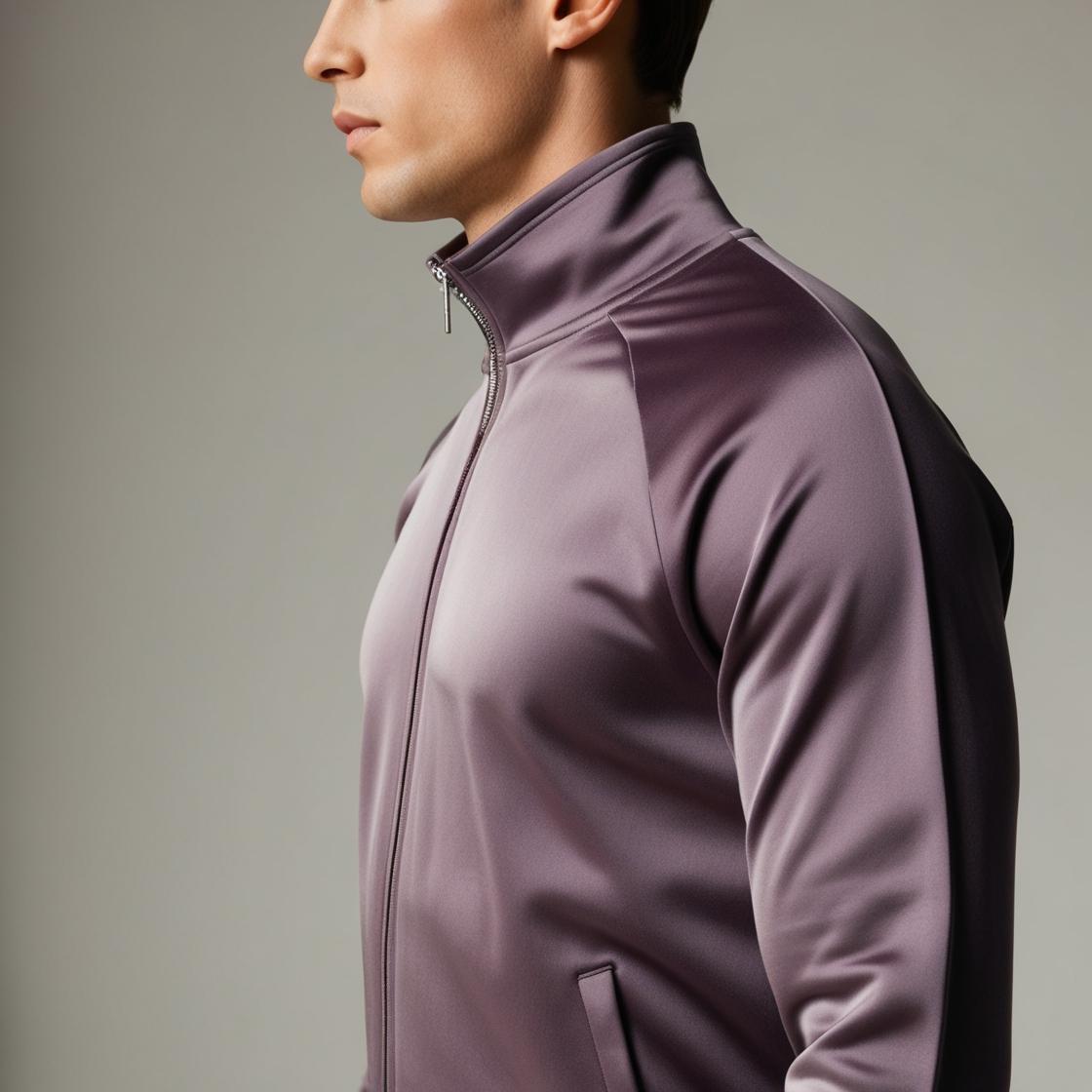 Side View Dark Lilac Track Suit for Men