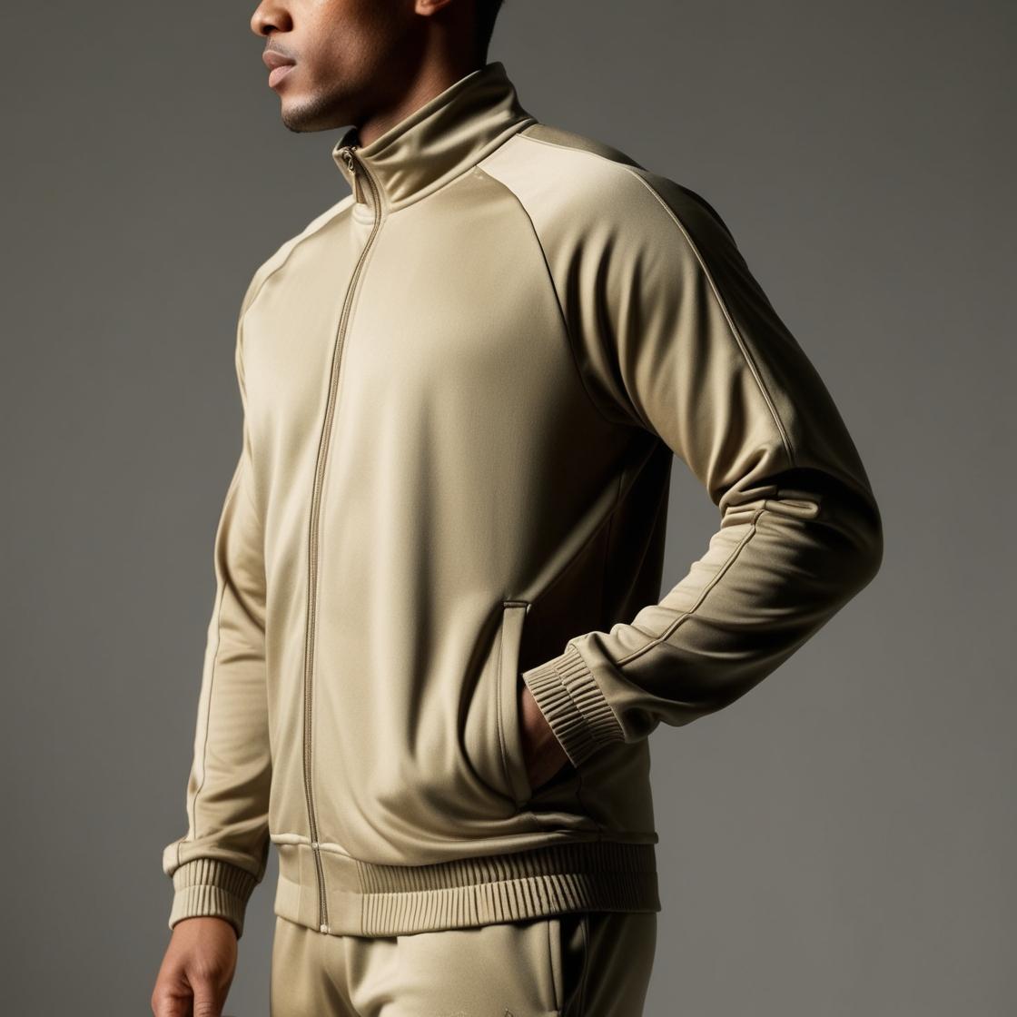 Side View of Khaki Track Suit for Men
