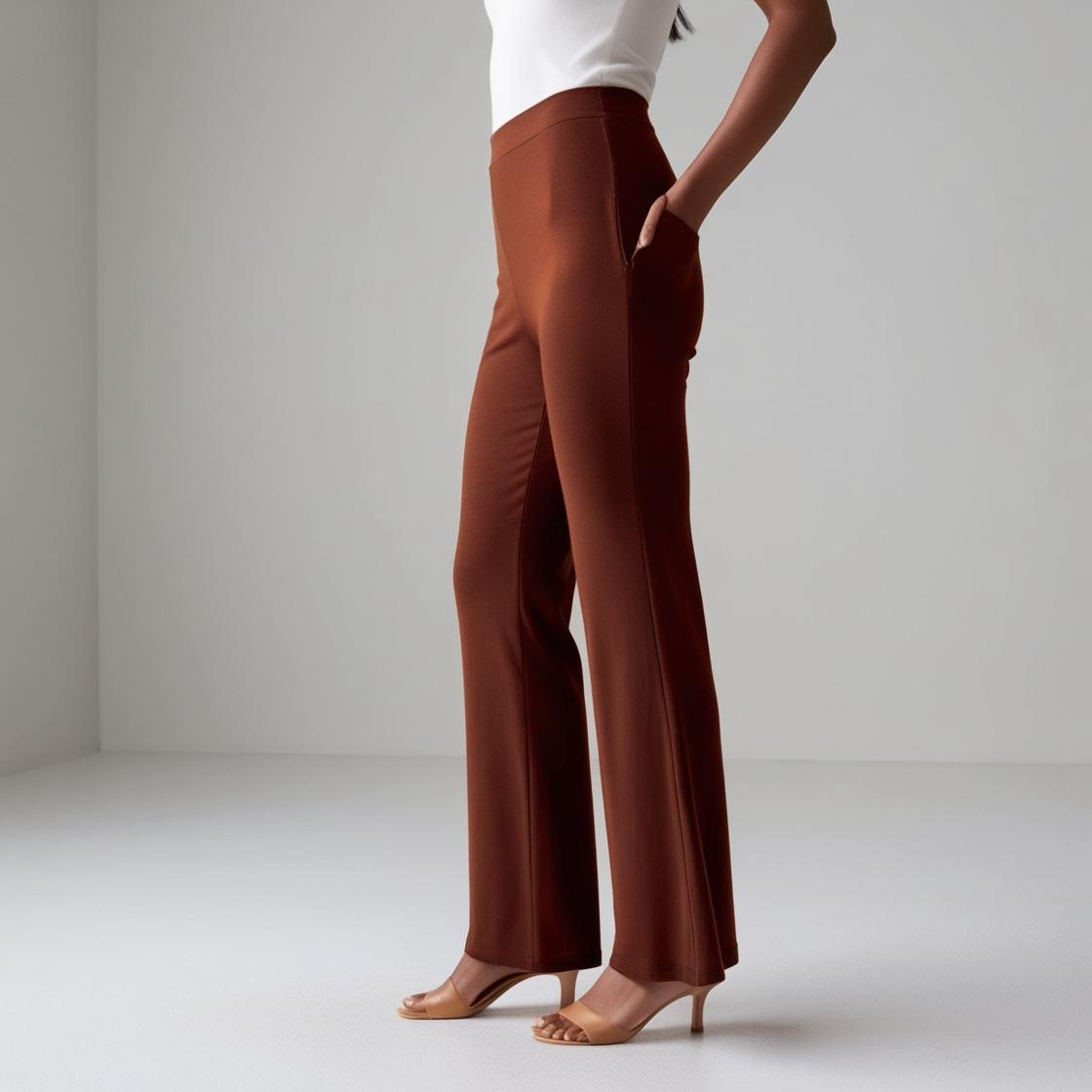 BarelyStylish Women's Pants/Palazzos – Dark Orange Effortless Comfort & Chic Style