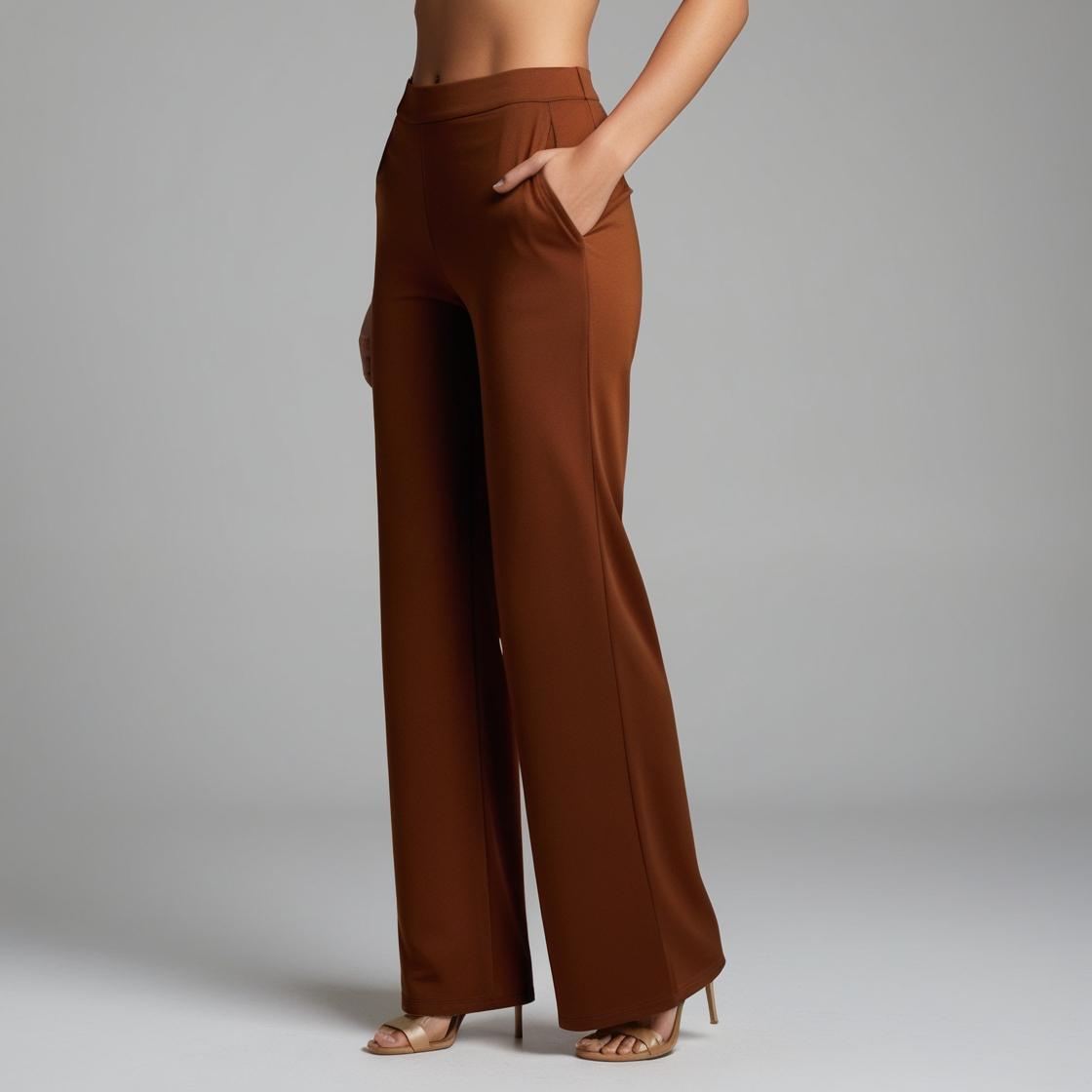 BarelyStylish Simply Chic Palazzo Pants – Dark Orange Your Daily Comfort