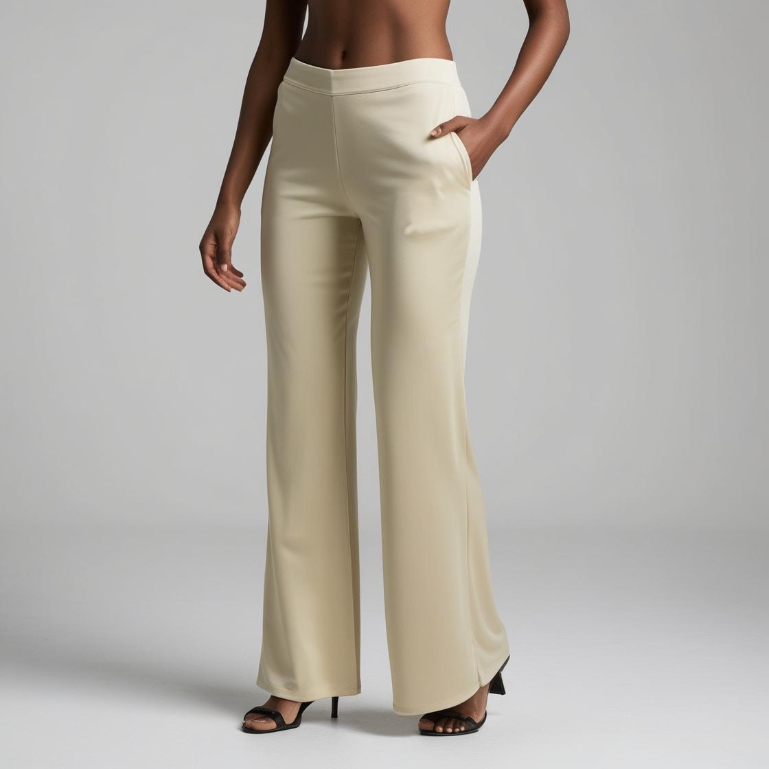 BarelyStylish Women's Palazzos – Milk Cream Effortless Comfort & Chic Style