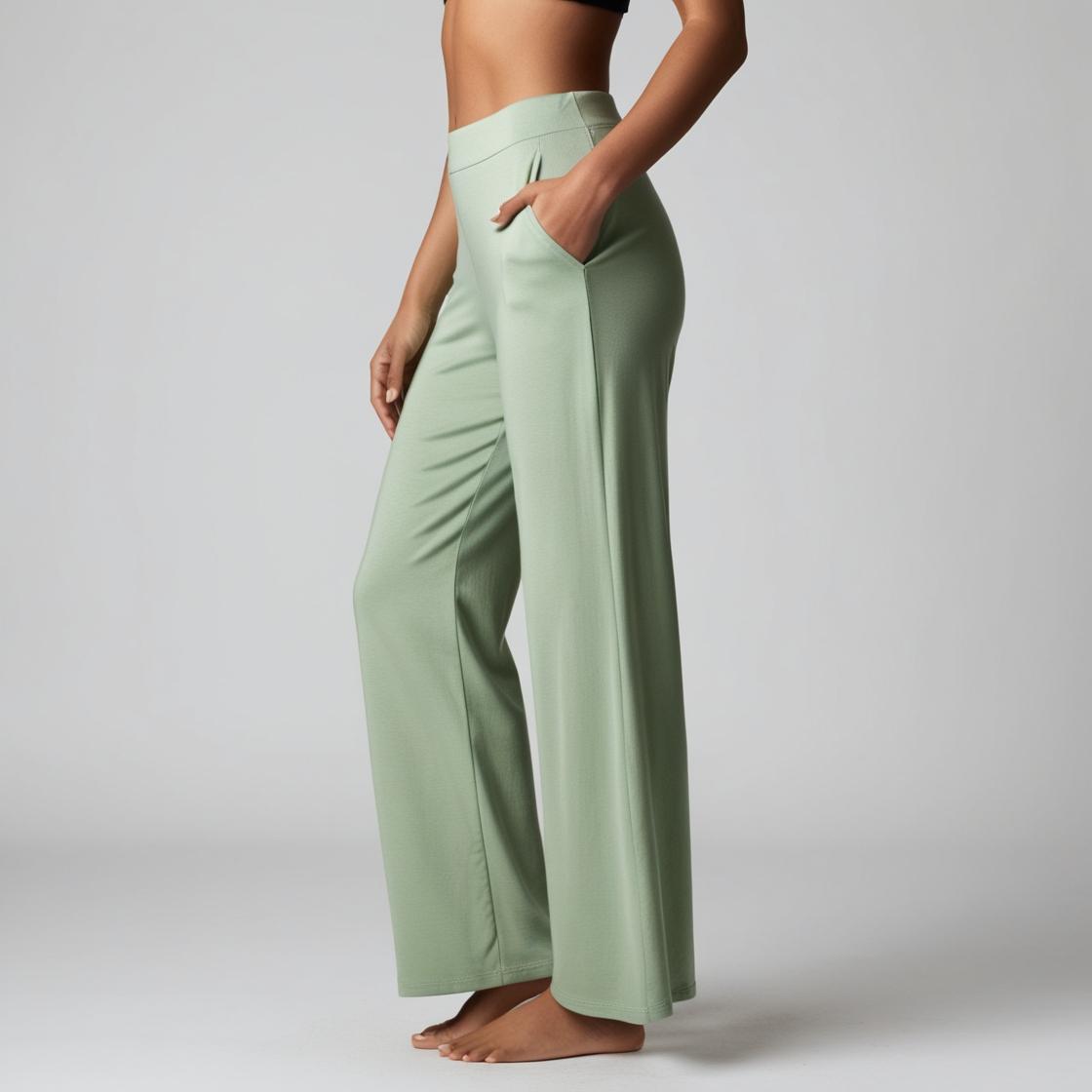 BarelyStylish Women's Palazzos – Pista Green Effortless Comfort & Chic Style